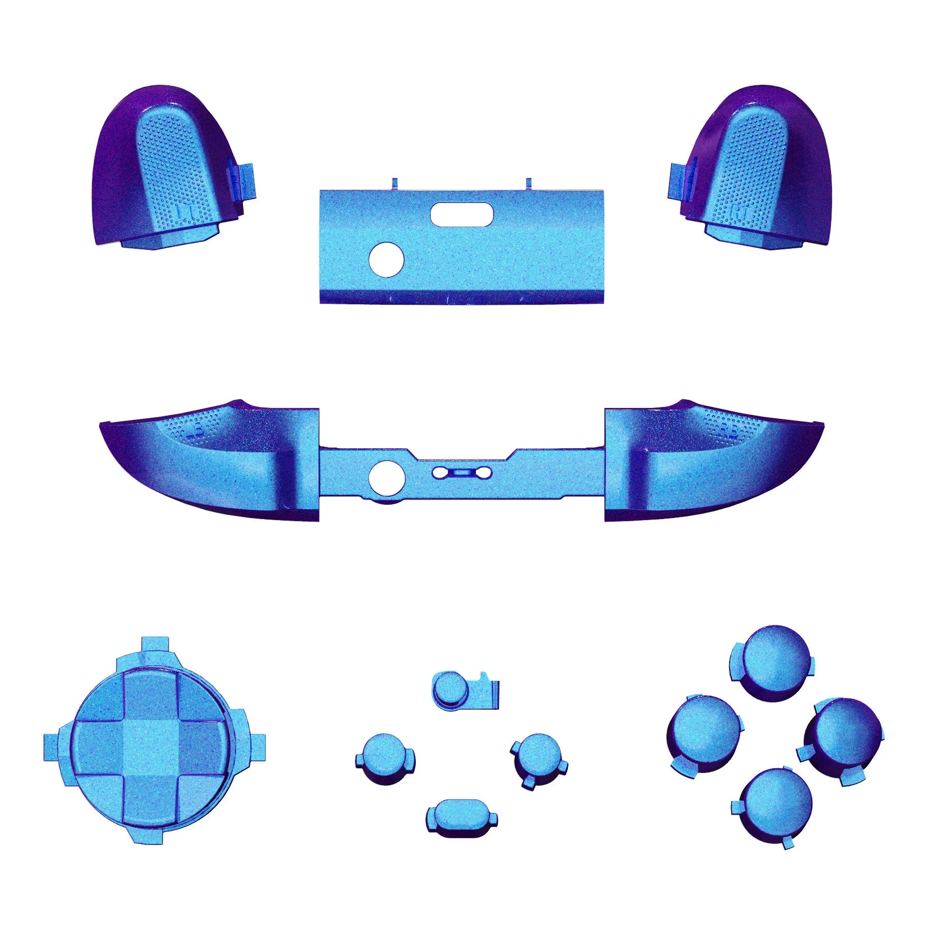 eXtremeRate No Letter Imprint Replacement Full Set Buttons for Xbox Series X & S Controller - Chameleon Purple Blue - Image 2