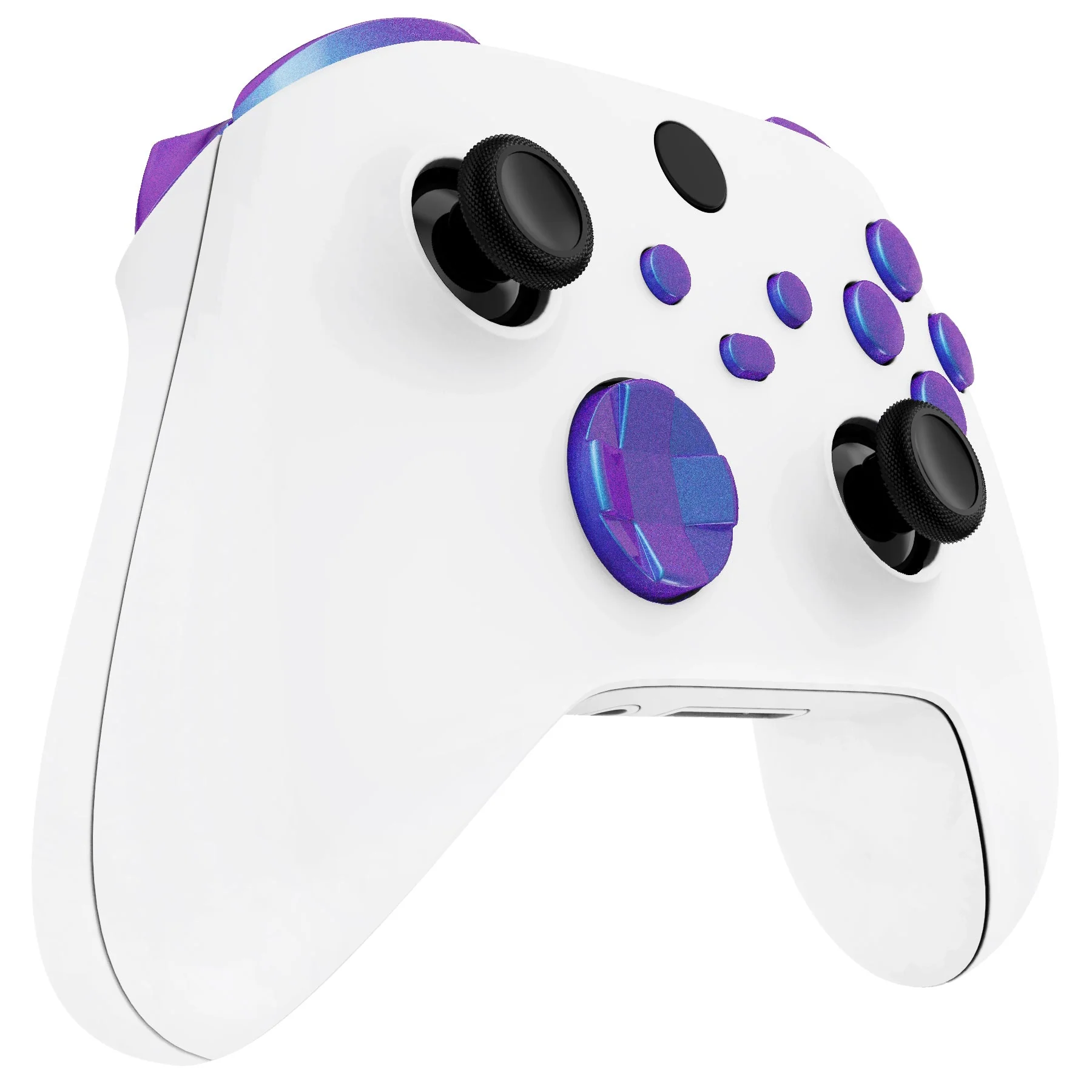 eXtremeRate No Letter Imprint Replacement Full Set Buttons for Xbox Series X & S Controller - Chameleon Purple Blue - Image 5