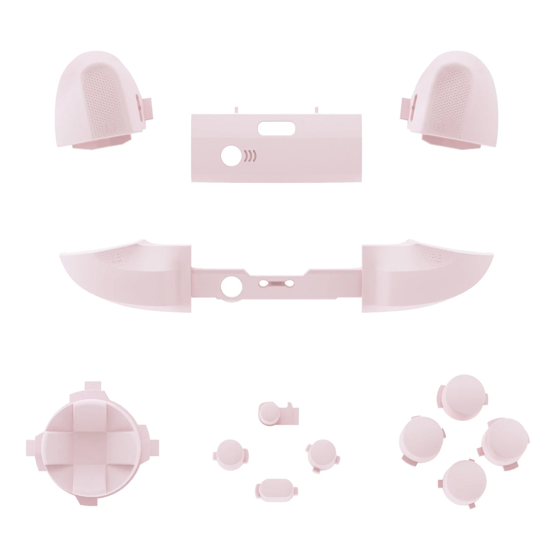 eXtremeRate No Letter Imprint Replacement Full Set Buttons for Xbox Series X & S Controller - Cherry Blossoms Pink - Image 2