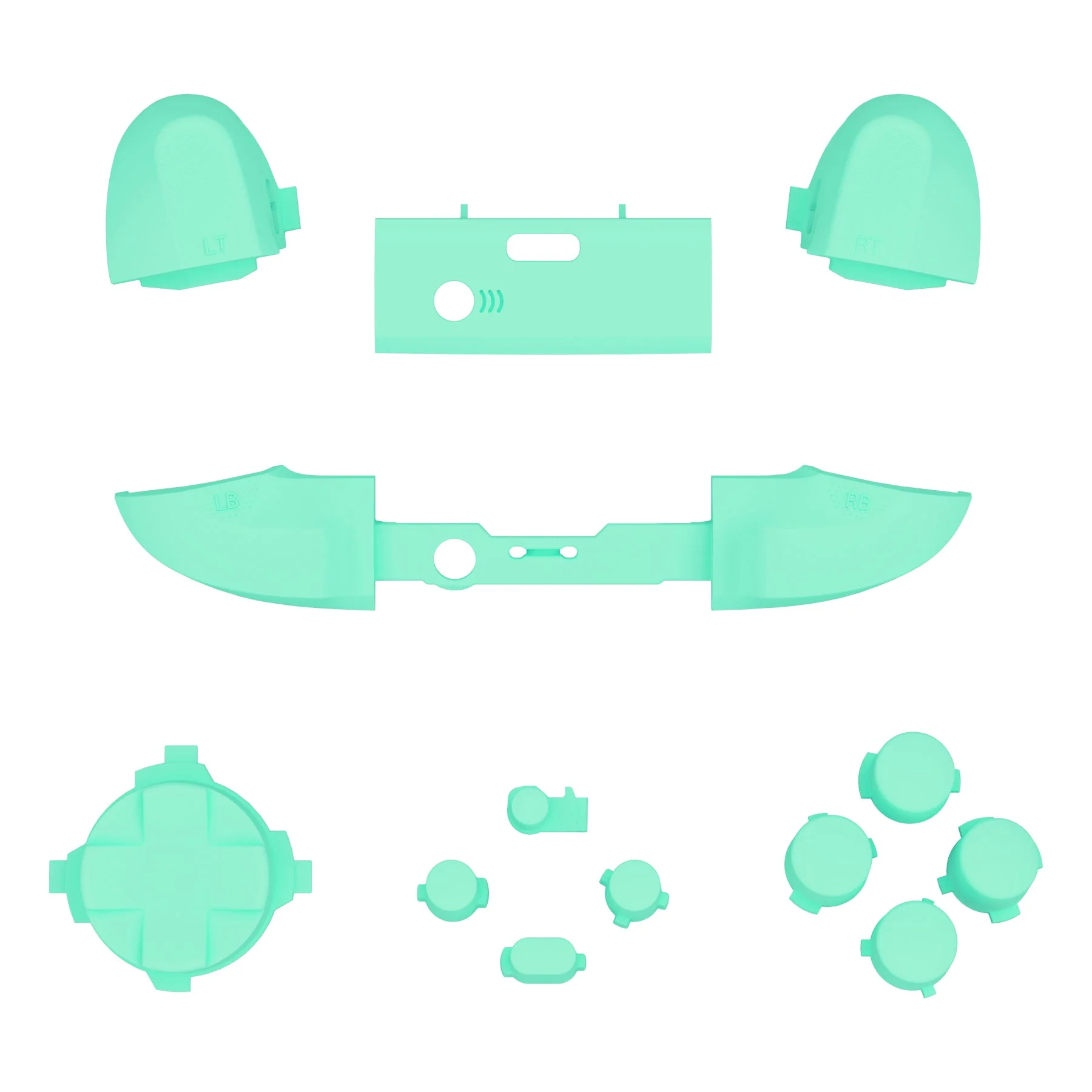 eXtremeRate No Letter Imprint Replacement Full Set Buttons for Xbox Series X & S Controller - Mint Green - Image 2