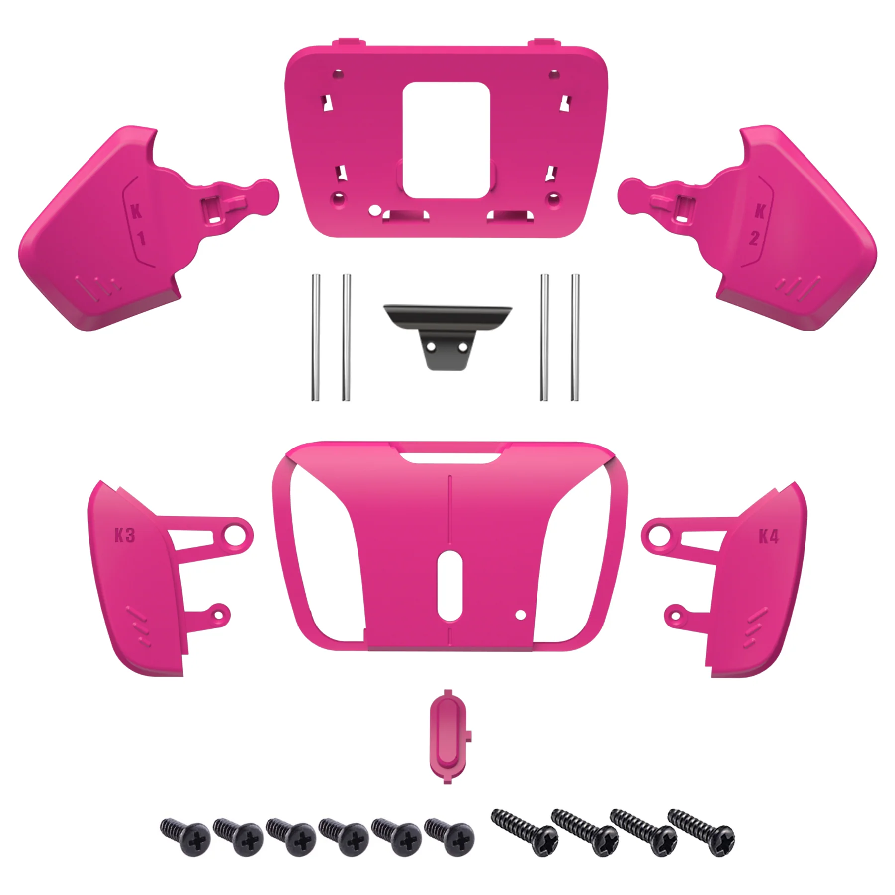 eXtremeRate Replacement Redesigned K1 K2 K3 K4 Back Buttons Housing Shell for eXtremeRate RISE4 Remap Kit, Compatible with PS5 Controller - Nova Pink - Image 2