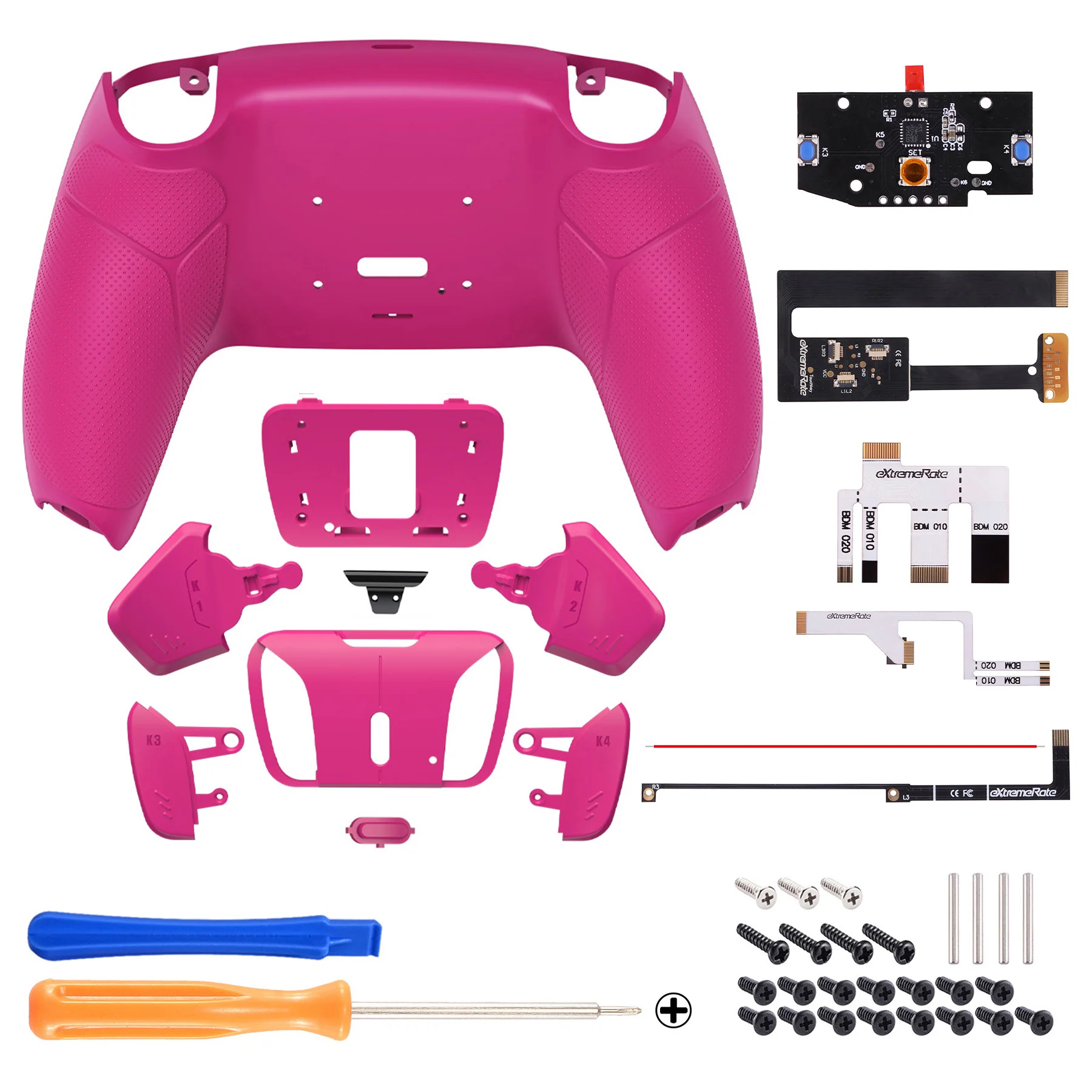 eXtremeRate Remappable RISE4 Remap Kit for PS5 Controller BDM-010/020 - Rubberized Nova Pink - Image 2
