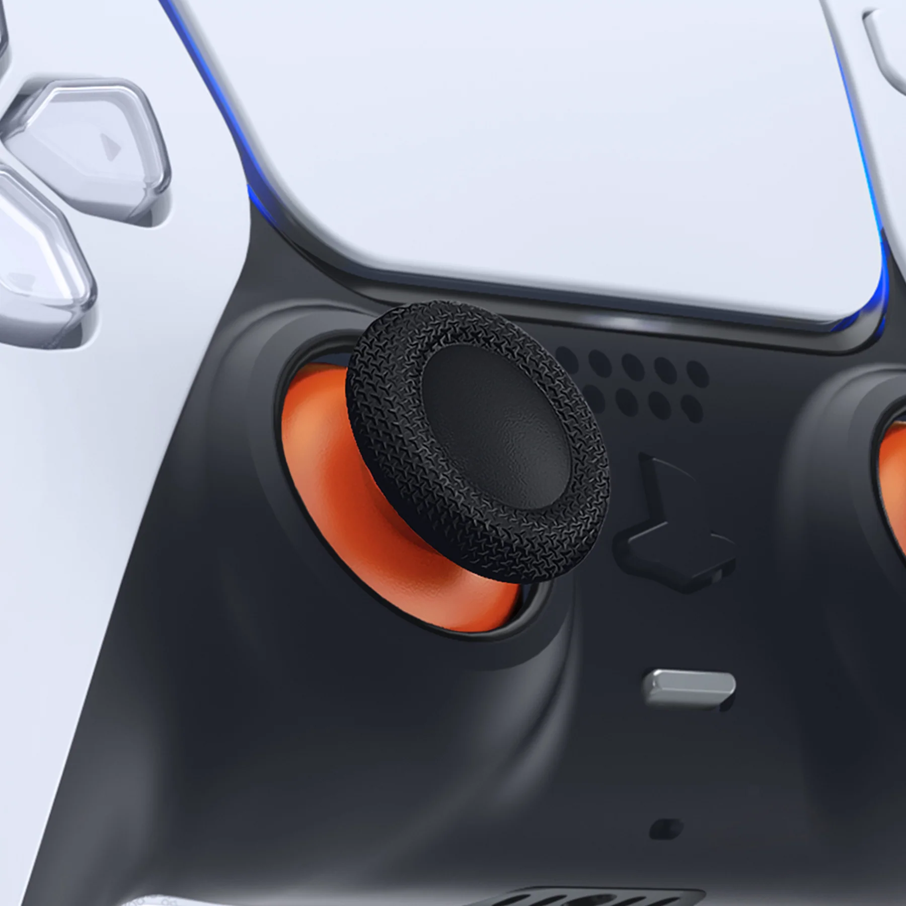 eXtremeRate Replacement Dual-Color Thumbsticks Analog Stick Joystick Compatible with PS5 & PS4 All Model Controller - Orange & Black - Image 3