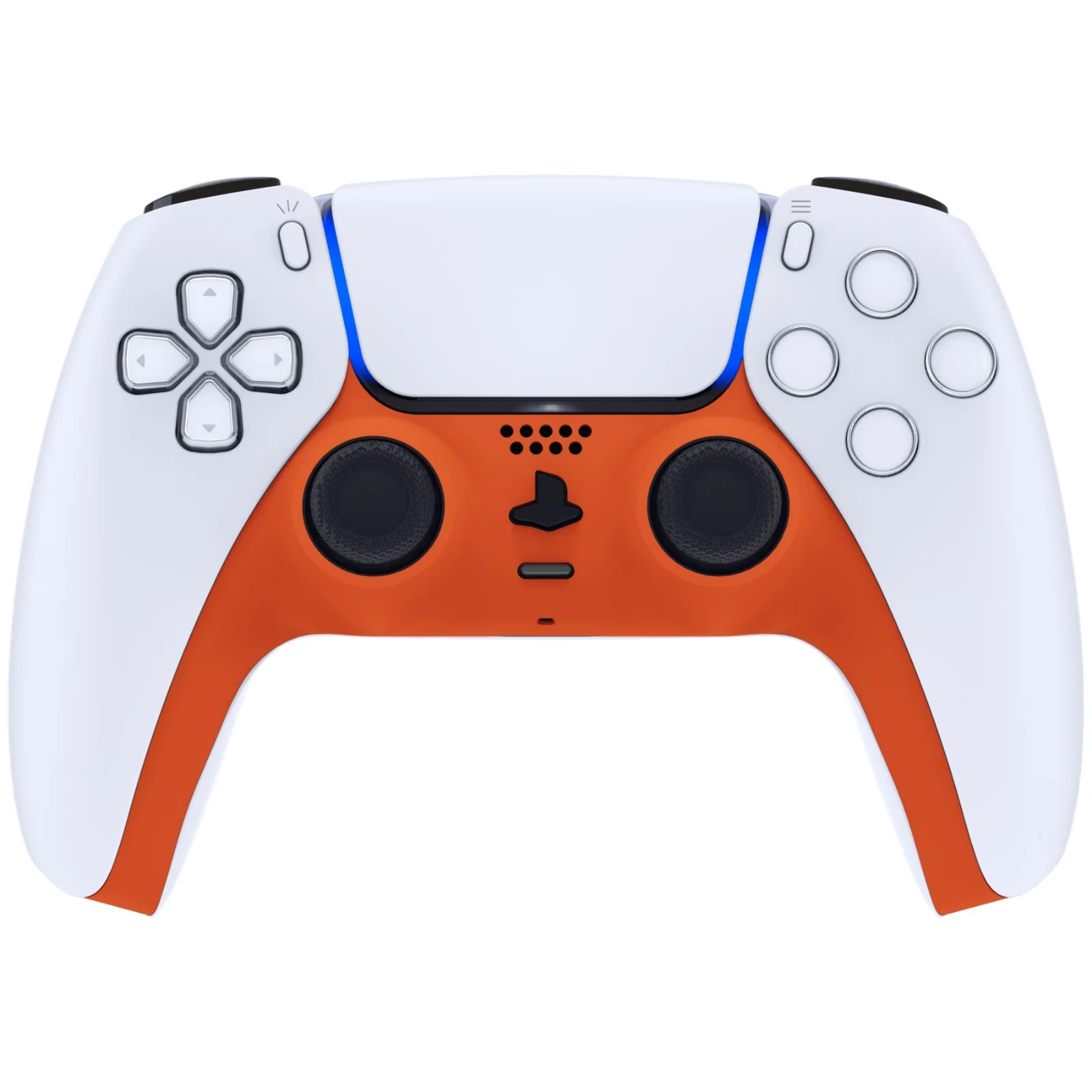 eXtremeRate Replacement Decorative Trim Shell with Accent Rings Compatible with PS5 Controller BDM-010/020/030/040/050 - Orange - Image 2