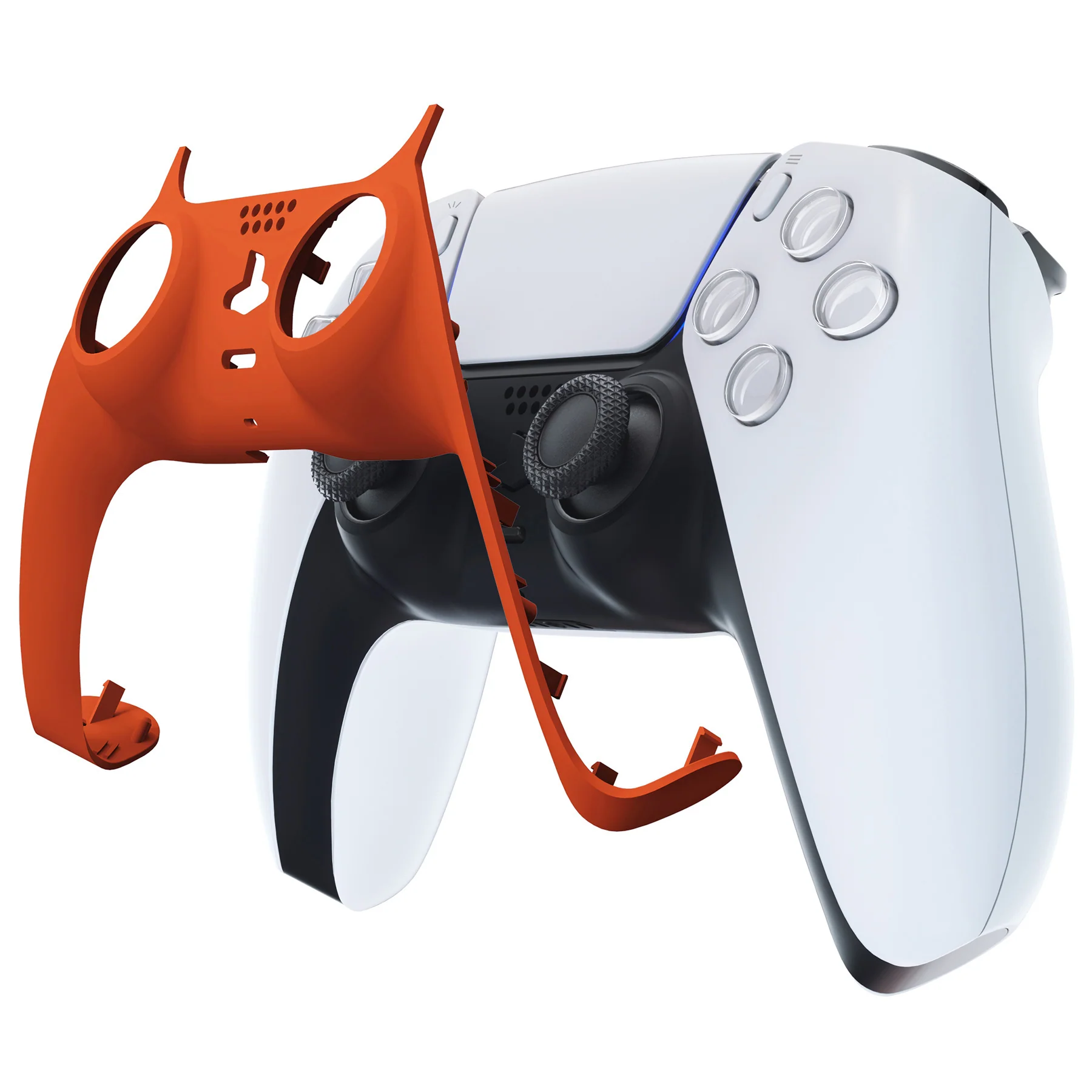 eXtremeRate Replacement Decorative Trim Shell with Accent Rings Compatible with PS5 Controller BDM-010/020/030/040/050 - Orange - Image 7