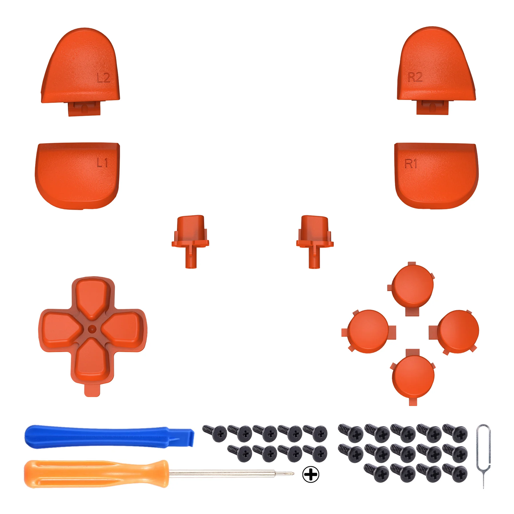 eXtremeRate Replacement Full Set Buttons Compatible with PS5 Controller BDM-030/040/050/060 - Orange - Image 2