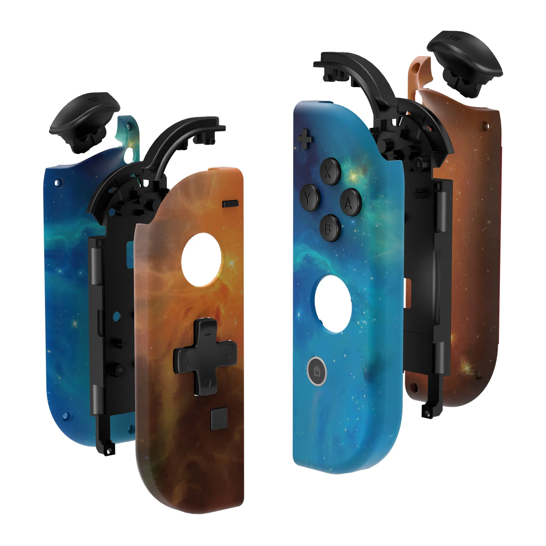 eXtremeRate Dpad Version Replacement Full Set Shell Case with Buttons for Joycon of NS Switch - Orange Star Universe - Image 11
