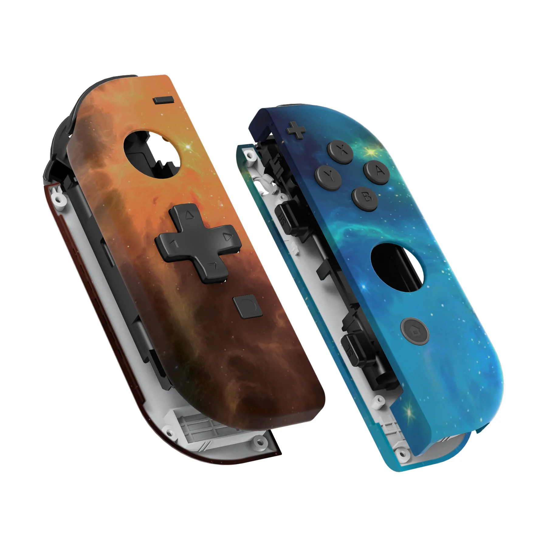 eXtremeRate Dpad Version Replacement Full Set Shell Case with Buttons for Joycon of NS Switch - Orange Star Universe - Image 12