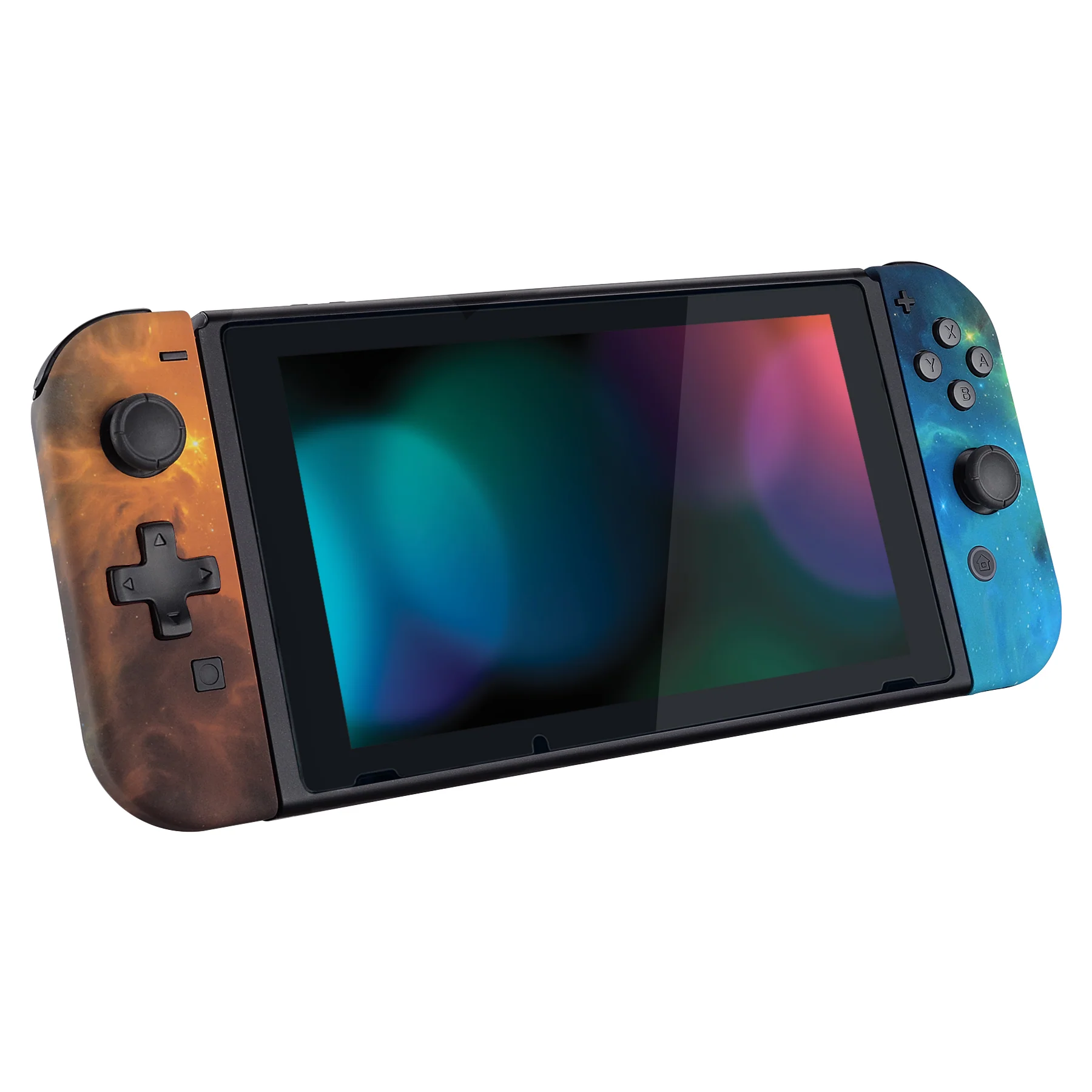 eXtremeRate Dpad Version Replacement Full Set Shell Case with Buttons for Joycon of NS Switch - Orange Star Universe - Image 6