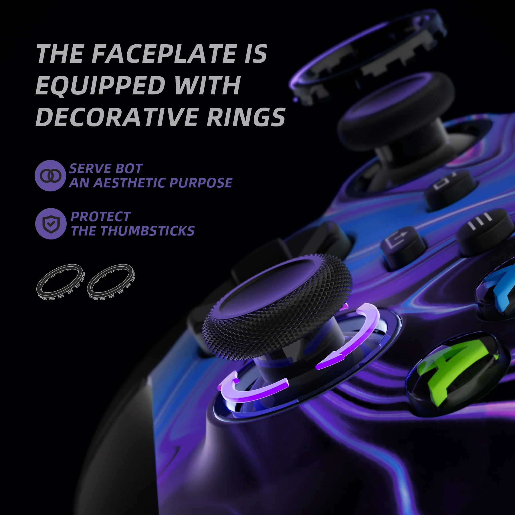 eXtremeRate ASR Version Performance Rubberized Grip Front Housing Shell with Accent Rings for Xbox Series X & S Controller - Origin of Chaos - Image 5