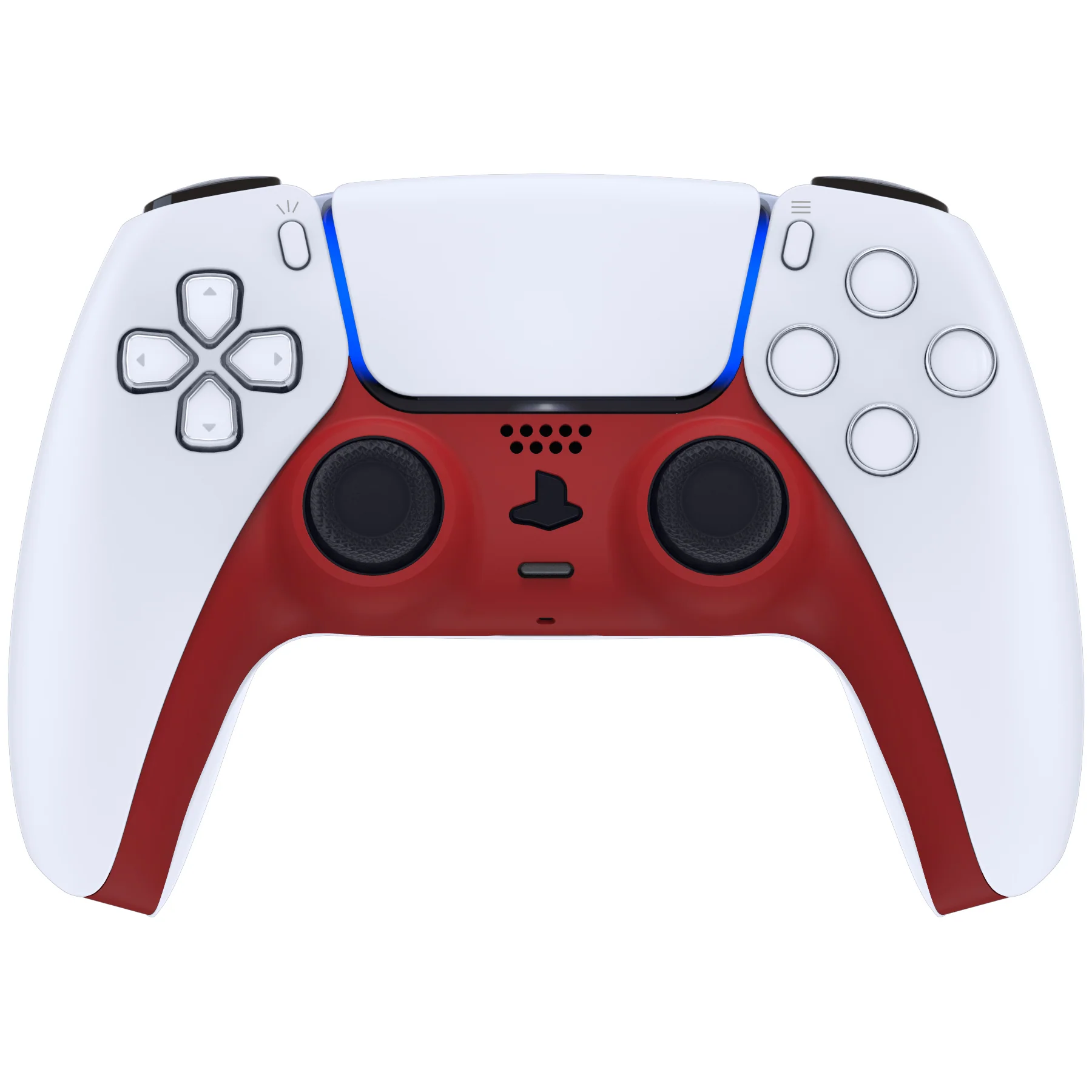 eXtremeRate Replacement Decorative Trim Shell with Accent Rings Compatible with PS5 Controller BDM-010/020/030/040/050 - Passion Red - Image 2