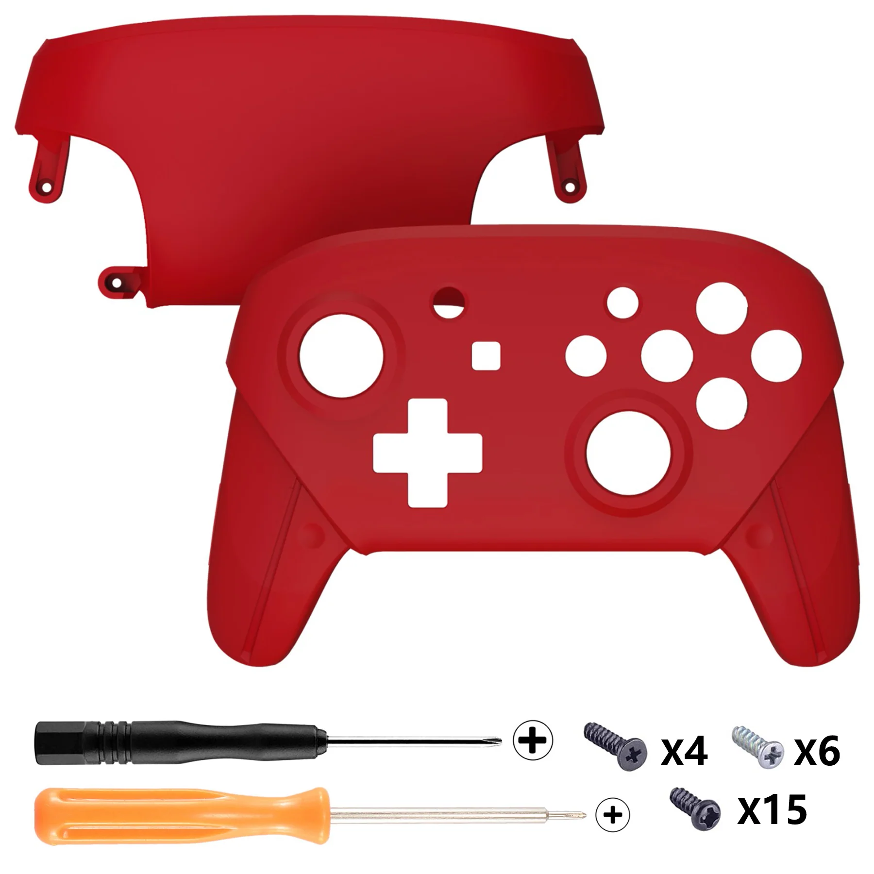 eXtremeRate Replacement Faceplate and Backplate for Nintendo Switch Pro Controller - Passion Red - Image 2