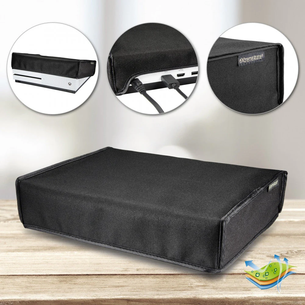 eXtremeRate Custom Waterproof Dustproof Horizontal Dust Cover for Xbox One S Console - Black - Image 2