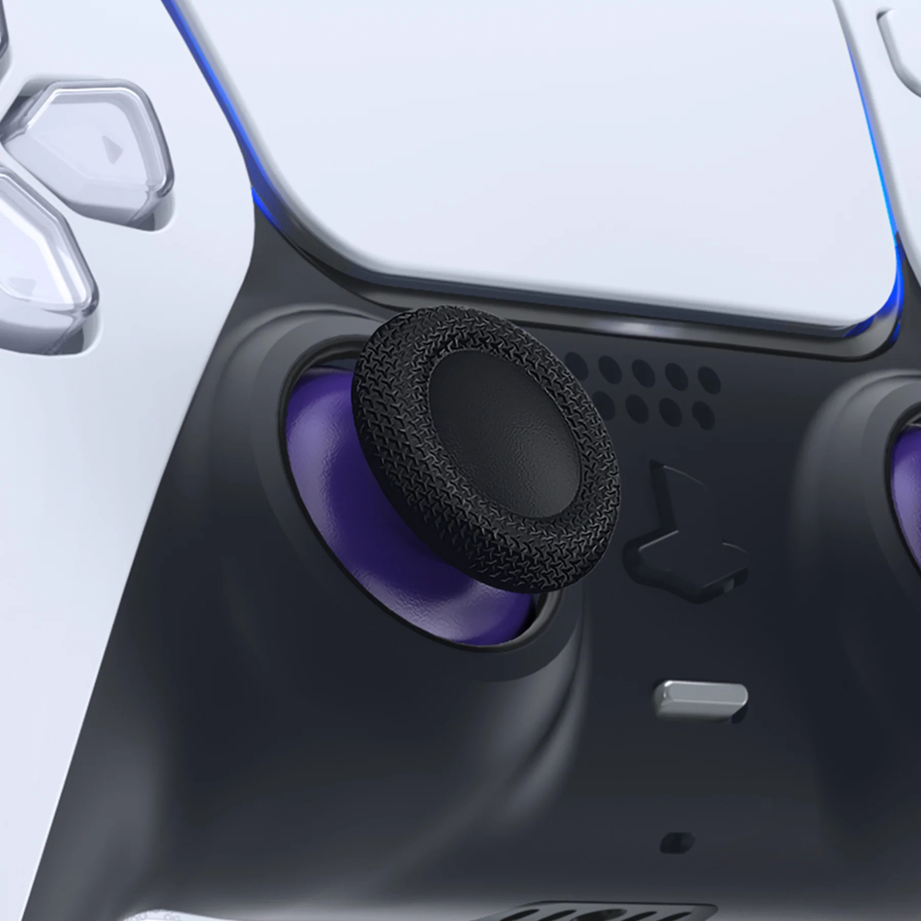 eXtremeRate Replacement Dual-Color Thumbsticks Analog Stick Joystick Compatible with PS5 & PS4 All Model Controller - Purple & Black - Image 3