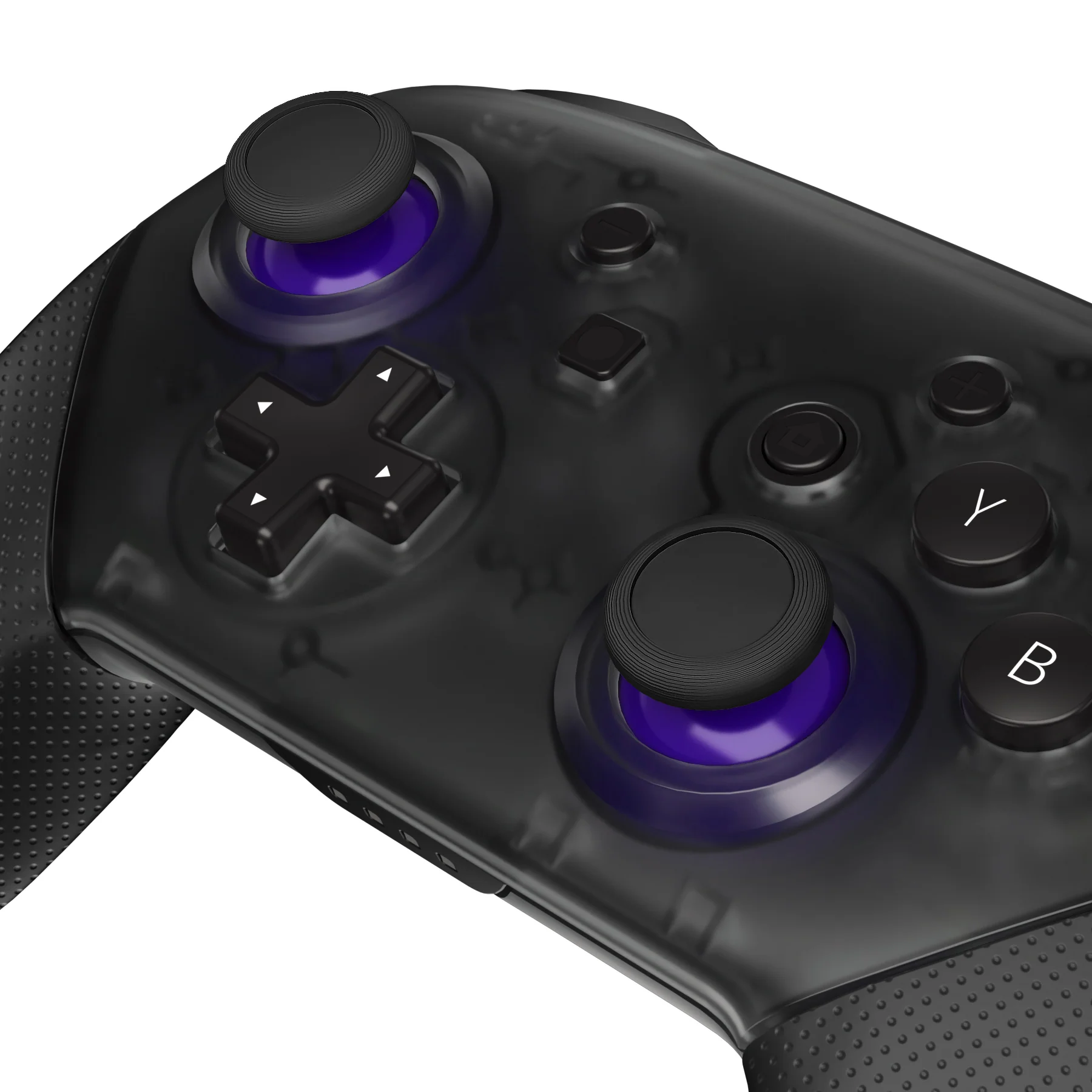 eXtremeRate Replacement Dual-color 3D Joystick Thumbsticks for Nintendo Switch Pro Controller - Purple & Black - Image 2