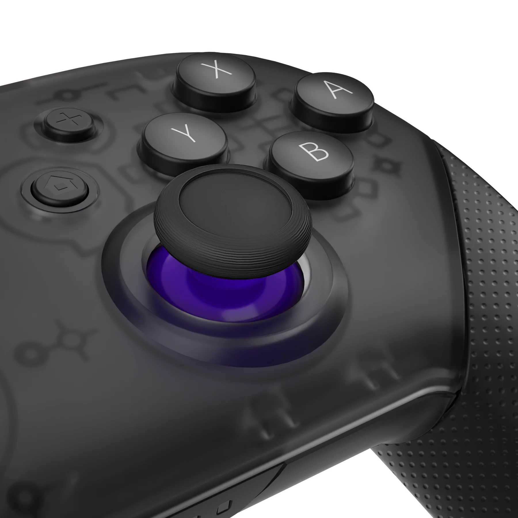 eXtremeRate Replacement Dual-color 3D Joystick Thumbsticks for Nintendo Switch Pro Controller - Purple & Black - Image 4