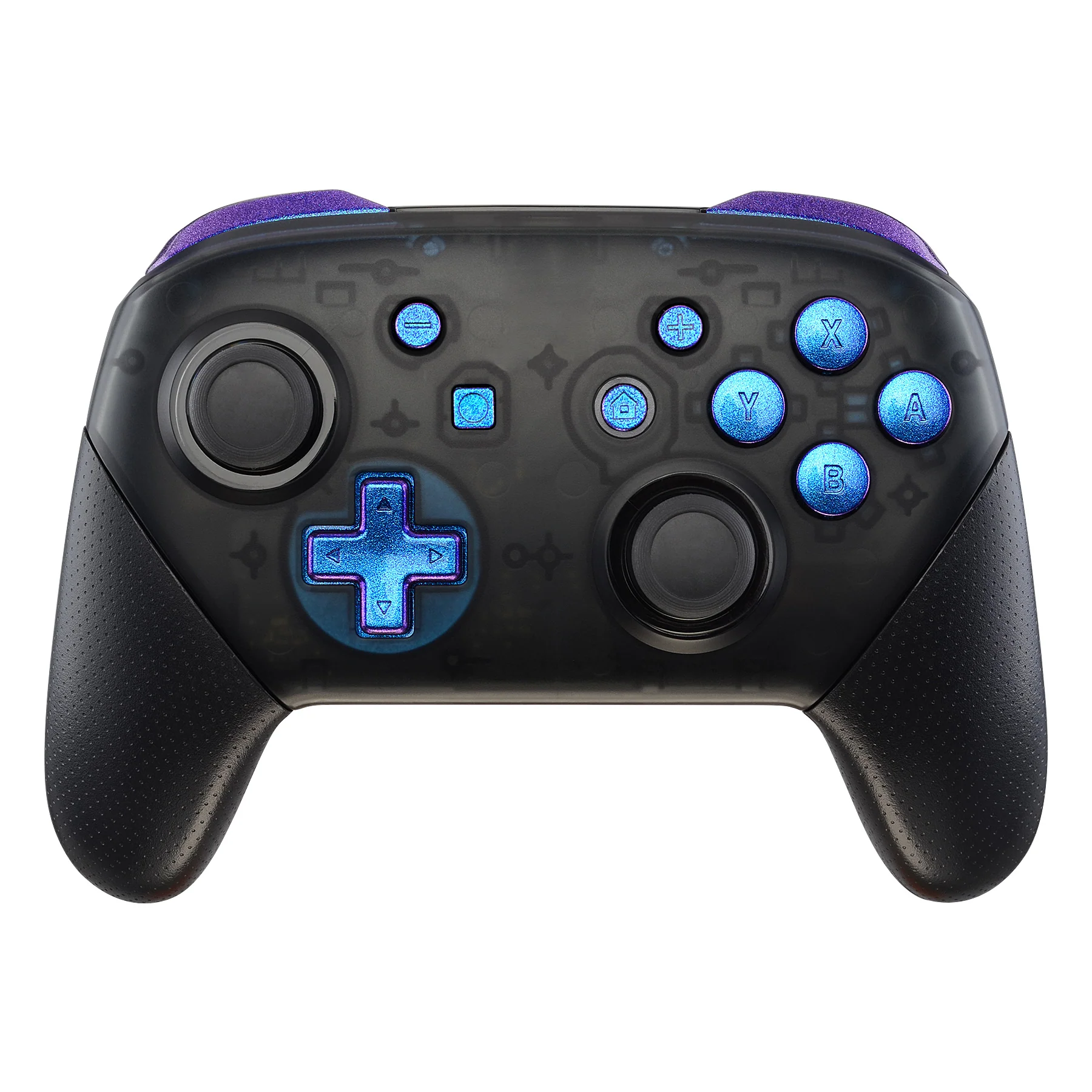 eXtremeRate DIY Replacement Full Set Buttons for Nintendo Switch Pro Controller - Chameleon Purple Blue - Image 3