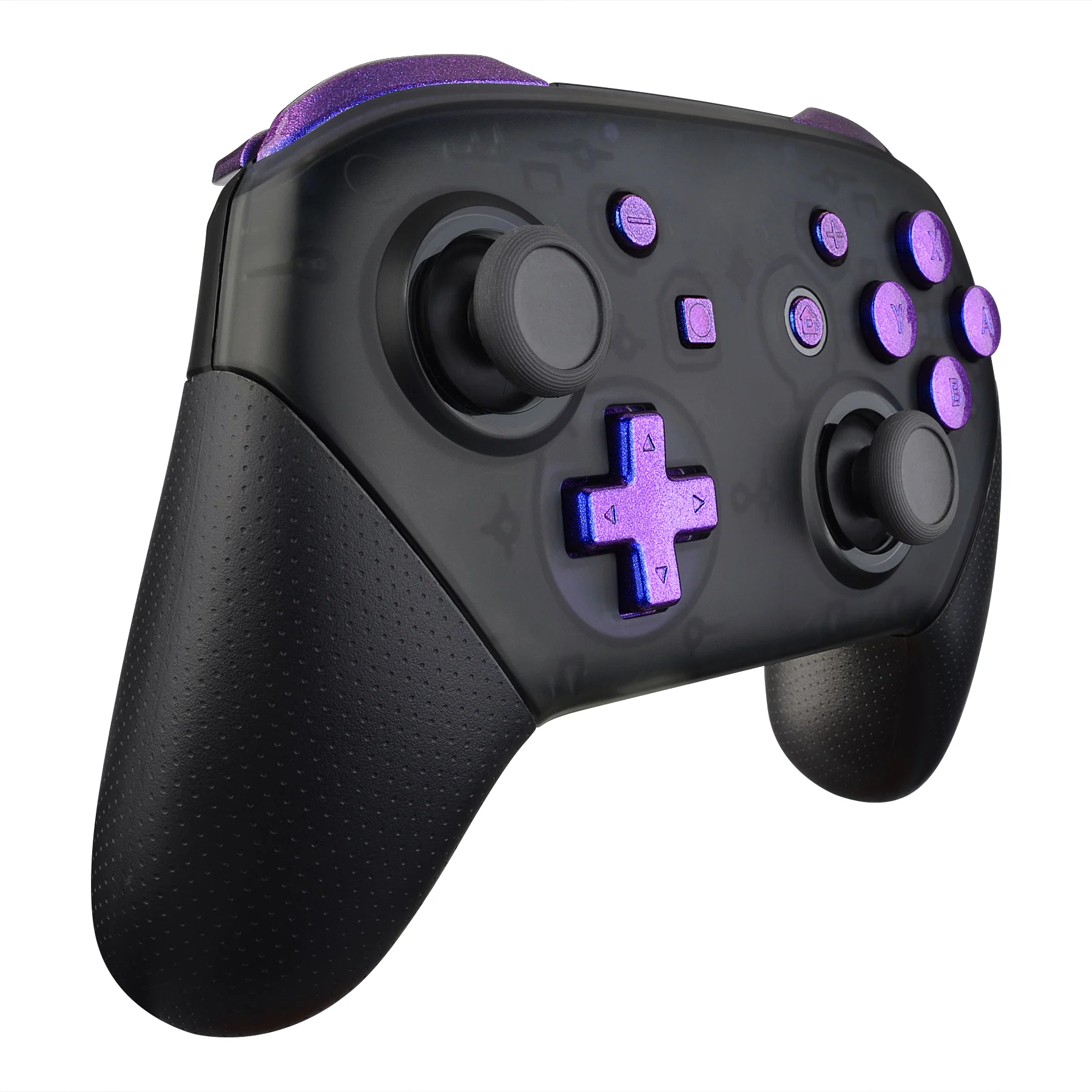 eXtremeRate DIY Replacement Full Set Buttons for Nintendo Switch Pro Controller - Chameleon Purple Blue - Image 5
