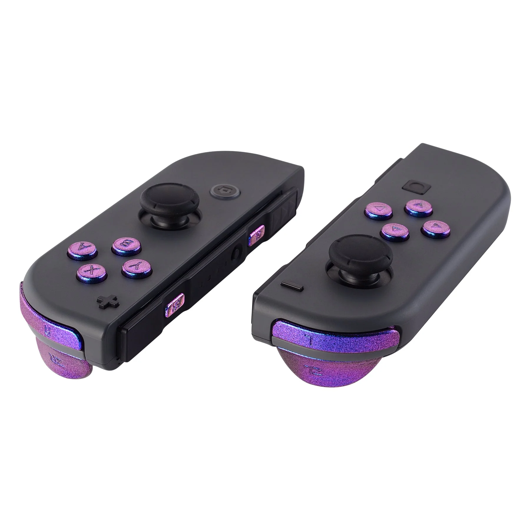 eXtremeRate Replacement Full Set Buttons for Joycon of NS Switch - Chameleon Purple Blue - Image 4