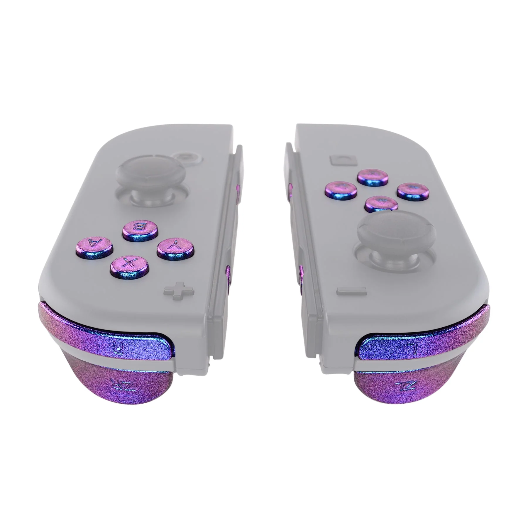 eXtremeRate Replacement Full Set Buttons for Joycon of NS Switch - Chameleon Purple Blue - Image 5