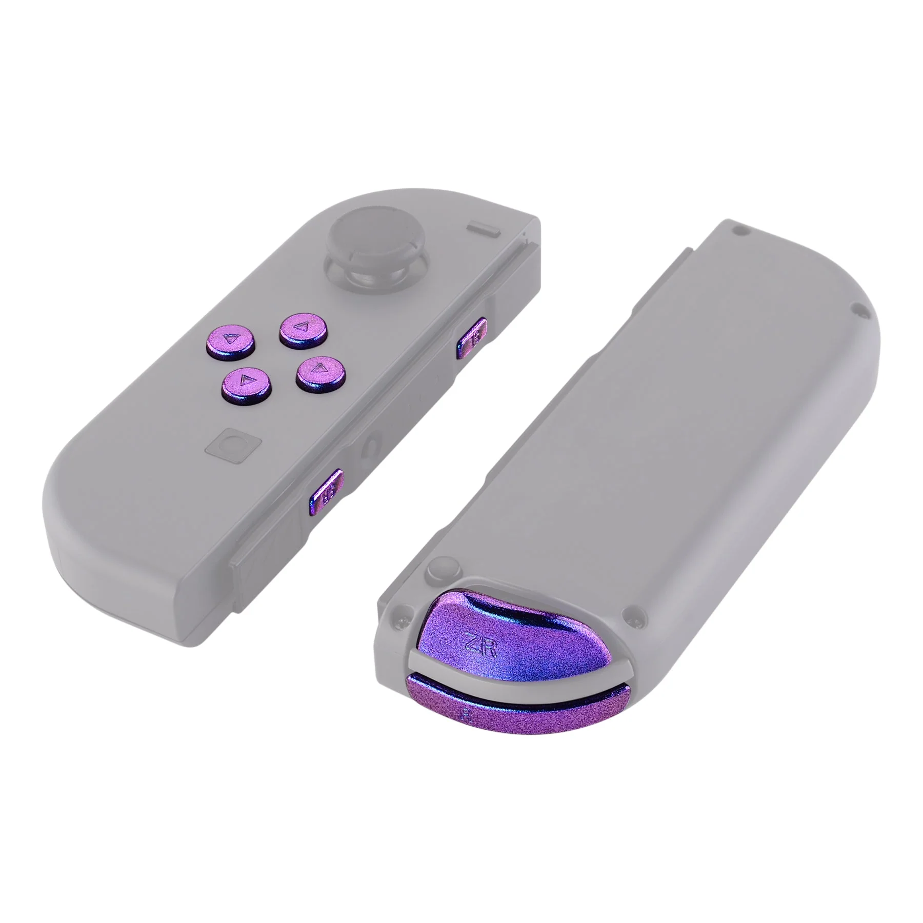 eXtremeRate Replacement Full Set Buttons for Joycon of NS Switch - Chameleon Purple Blue - Image 6