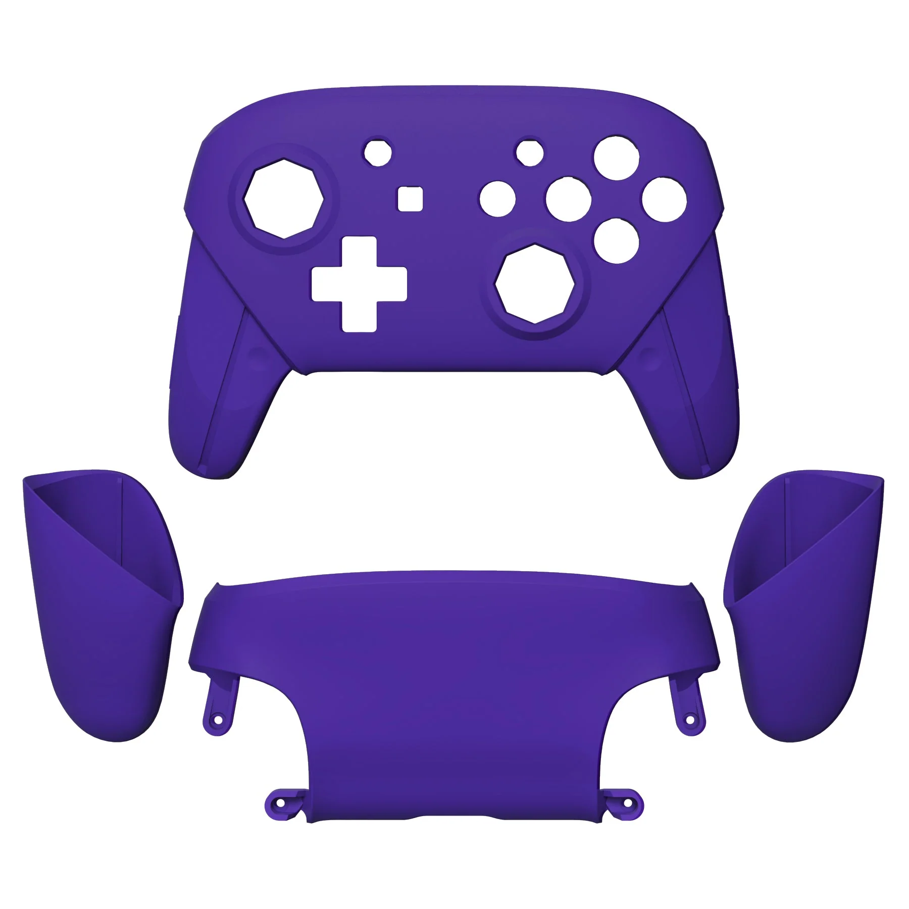 eXtremeRate Octagonal Gated Sticks Design Replacement Full Set Shell Faceplate Backplate Handles for Nintendo Switch Pro - Purple - Image 3