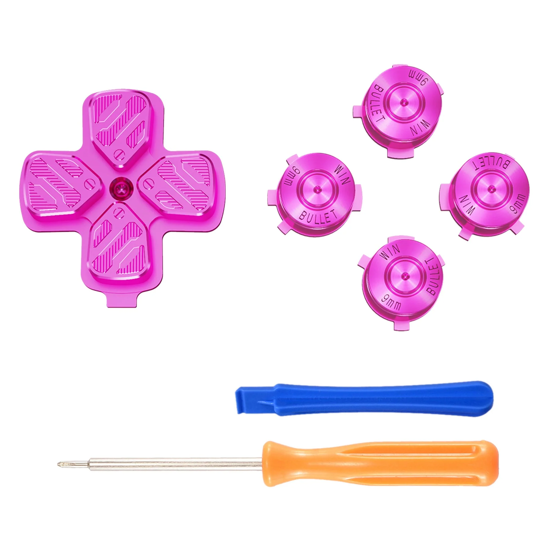 eXtremeRate Replacement Aluminum Metal Dpad ABXY Buttons for PS5 Controller - Purple - Image 2