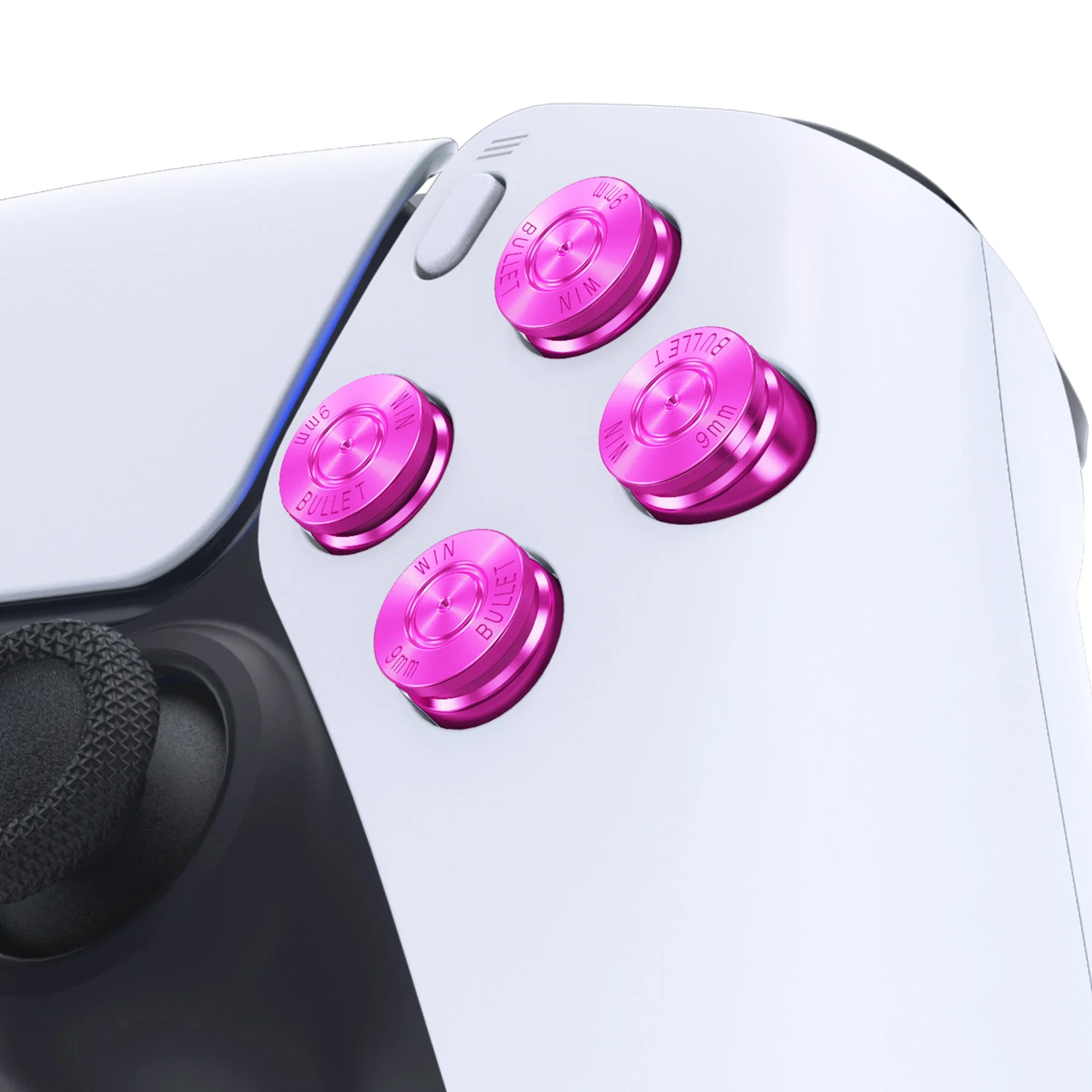 eXtremeRate Replacement Aluminum Metal Dpad ABXY Buttons for PS5 Controller - Purple - Image 4