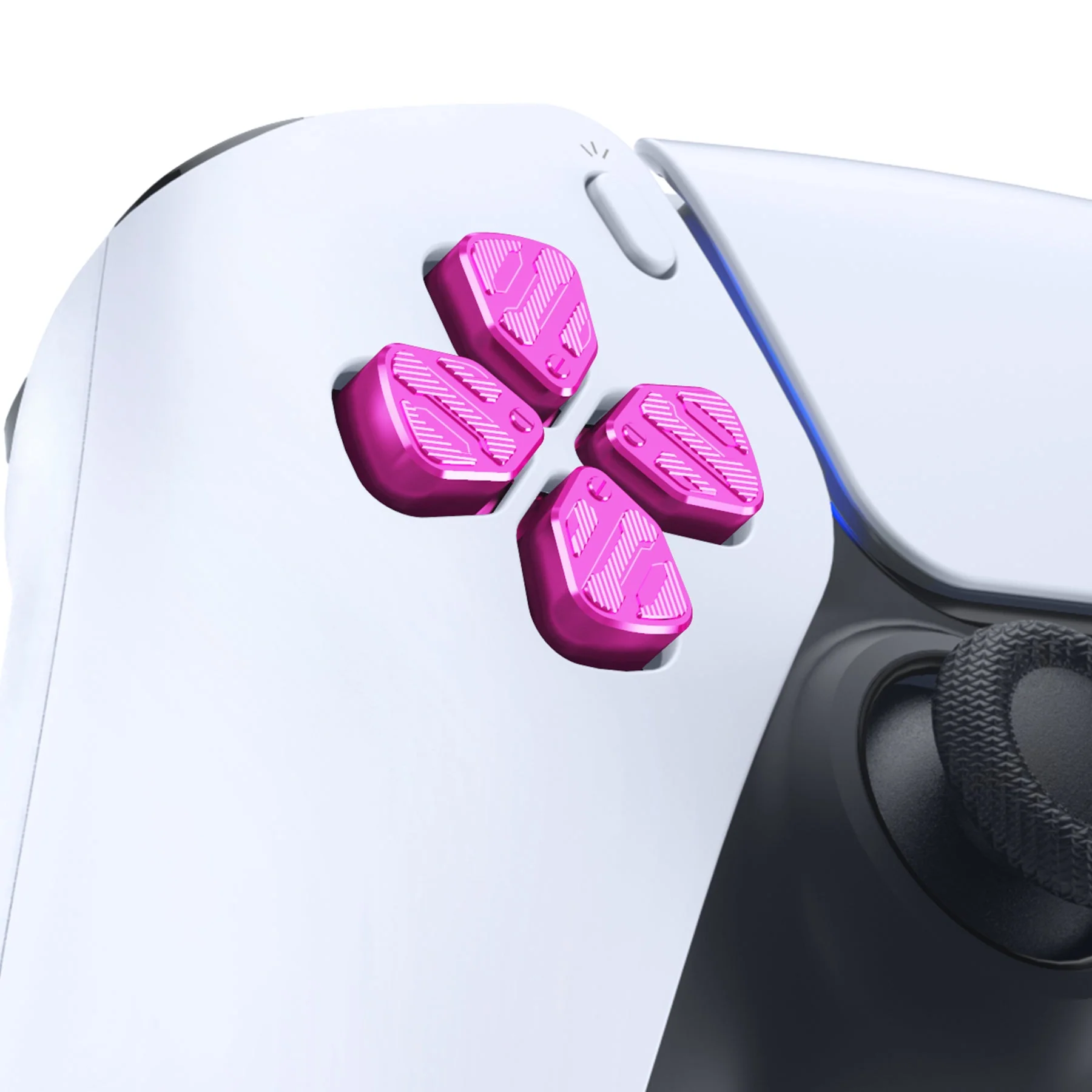 eXtremeRate Replacement Aluminum Metal Dpad ABXY Buttons for PS5 Controller - Purple - Image 5