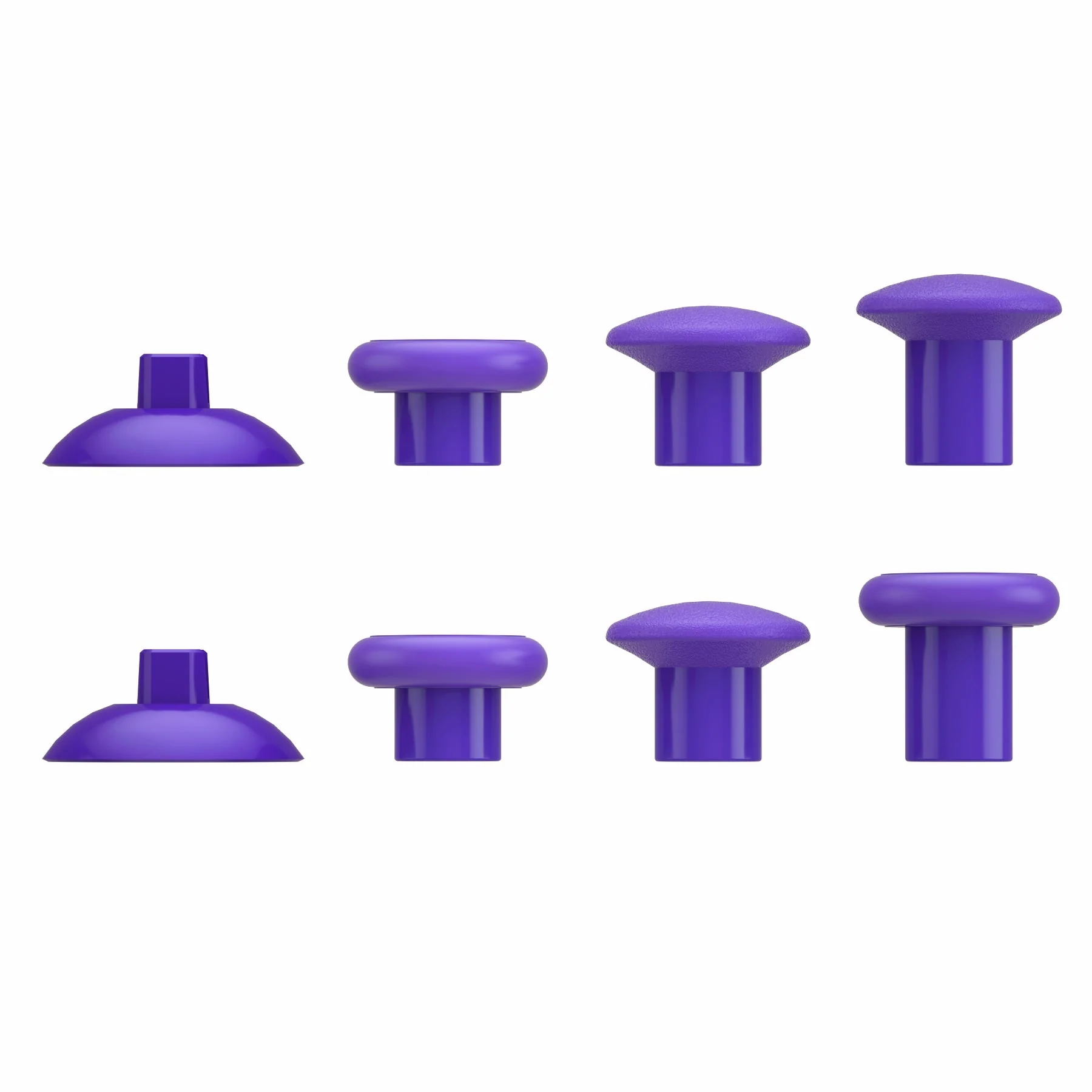 eXtremeRate ThumbsGear Interchangeable Ergonomic Thumbstick with 3 Height Domed and Concave Grips Adjustable Joystick for PS5 & PS4 Controller - Purple - Image 6