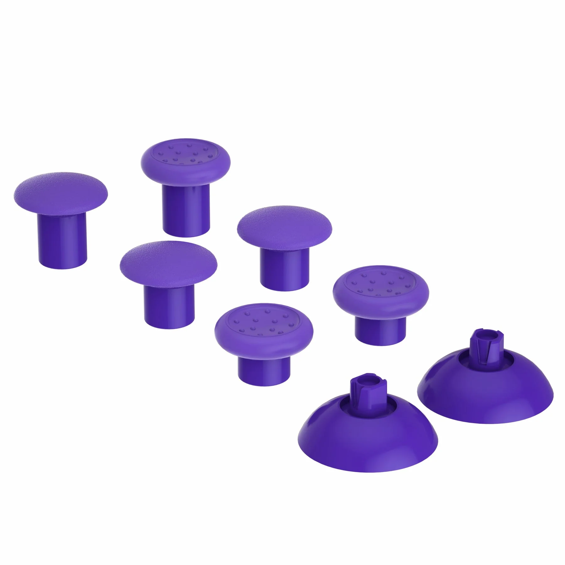 eXtremeRate ThumbsGear Interchangeable Ergonomic Thumbstick with 3 Height Domed and Concave Grips Adjustable Joystick for PS5 & PS4 Controller - Purple - Image 7