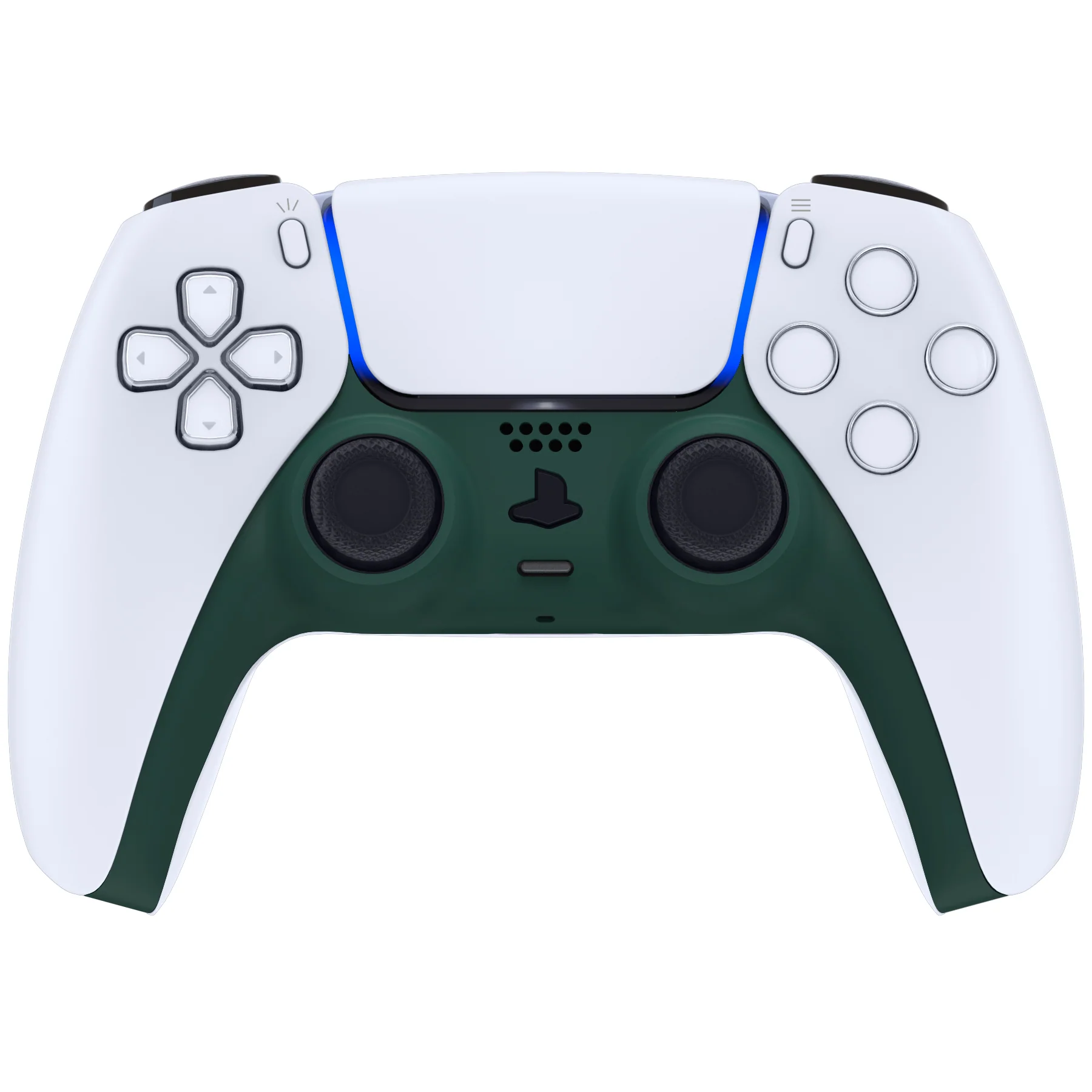eXtremeRate Replacement Decorative Trim Shell with Accent Rings Compatible with PS5 Controller BDM-010/020/030/040/050 - Racing Green - Image 2