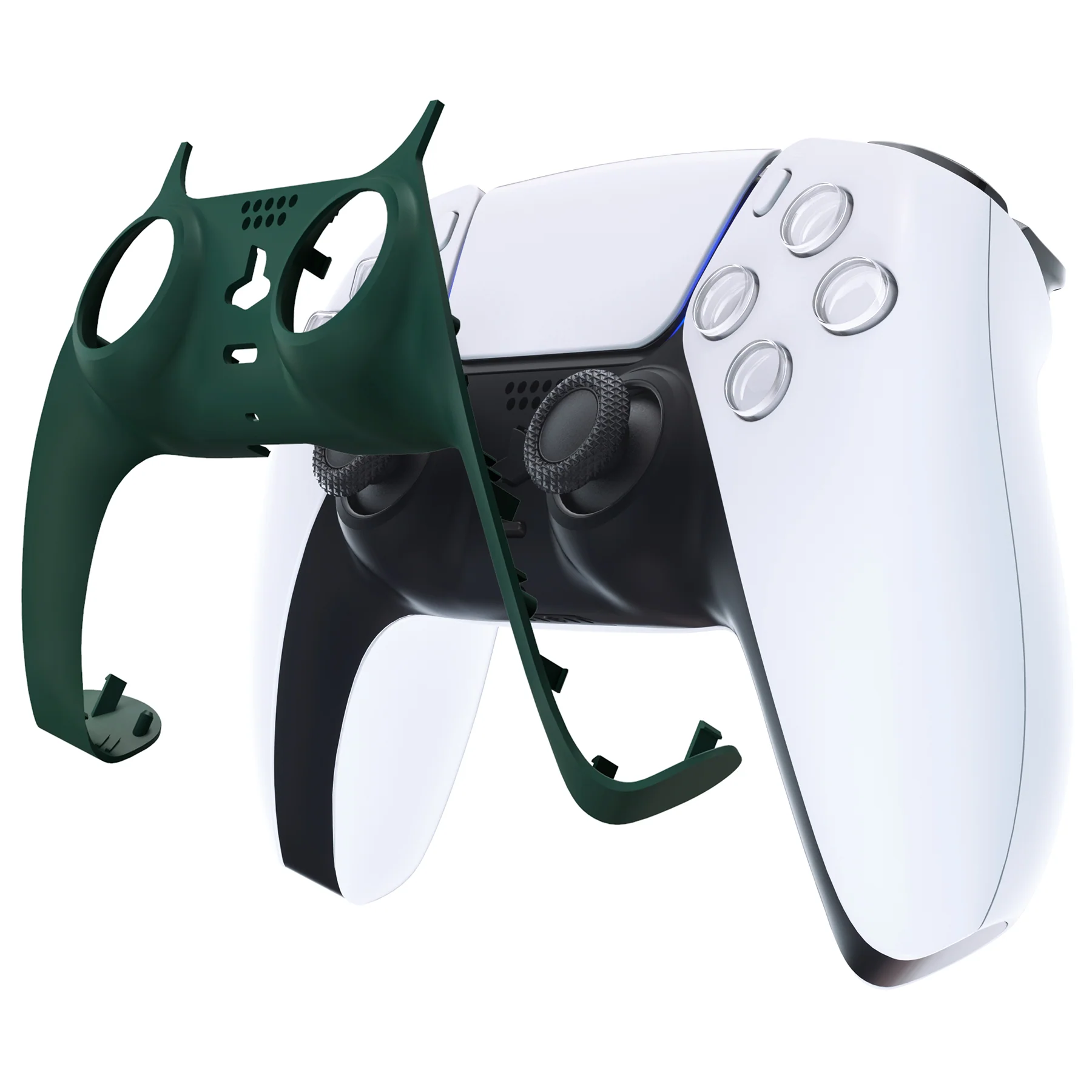 eXtremeRate Replacement Decorative Trim Shell with Accent Rings Compatible with PS5 Controller BDM-010/020/030/040/050 - Racing Green - Image 7