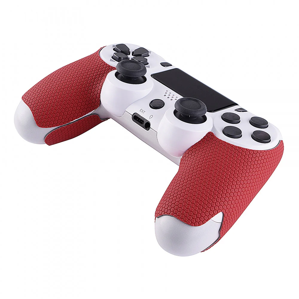 eXtremeRate Professional Textured Anti-Skid Sweat-Absorbent Controller Grip for PS4 Slim Pro Controller - Red - Image 7