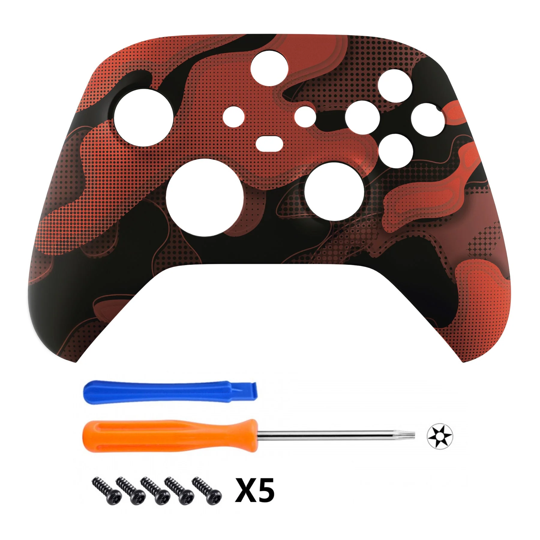 eXtremeRate Replacement Front Housing Shell for Xbox Series X & S Controller - Red Black Camouflage - Image 2