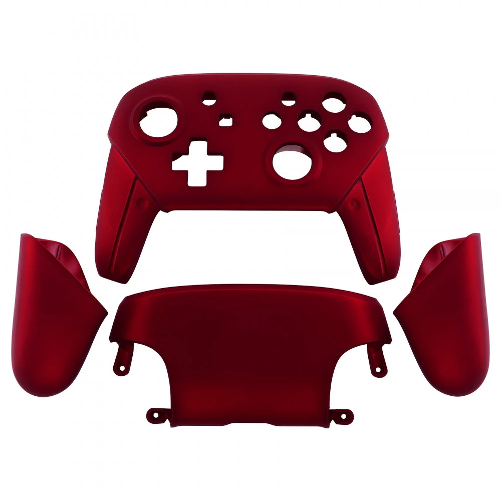 eXtremeRate Replacement Full Set Shell Faceplate Backplate Handles for Nintendo Switch Pro - Scarlet Red - Image 2
