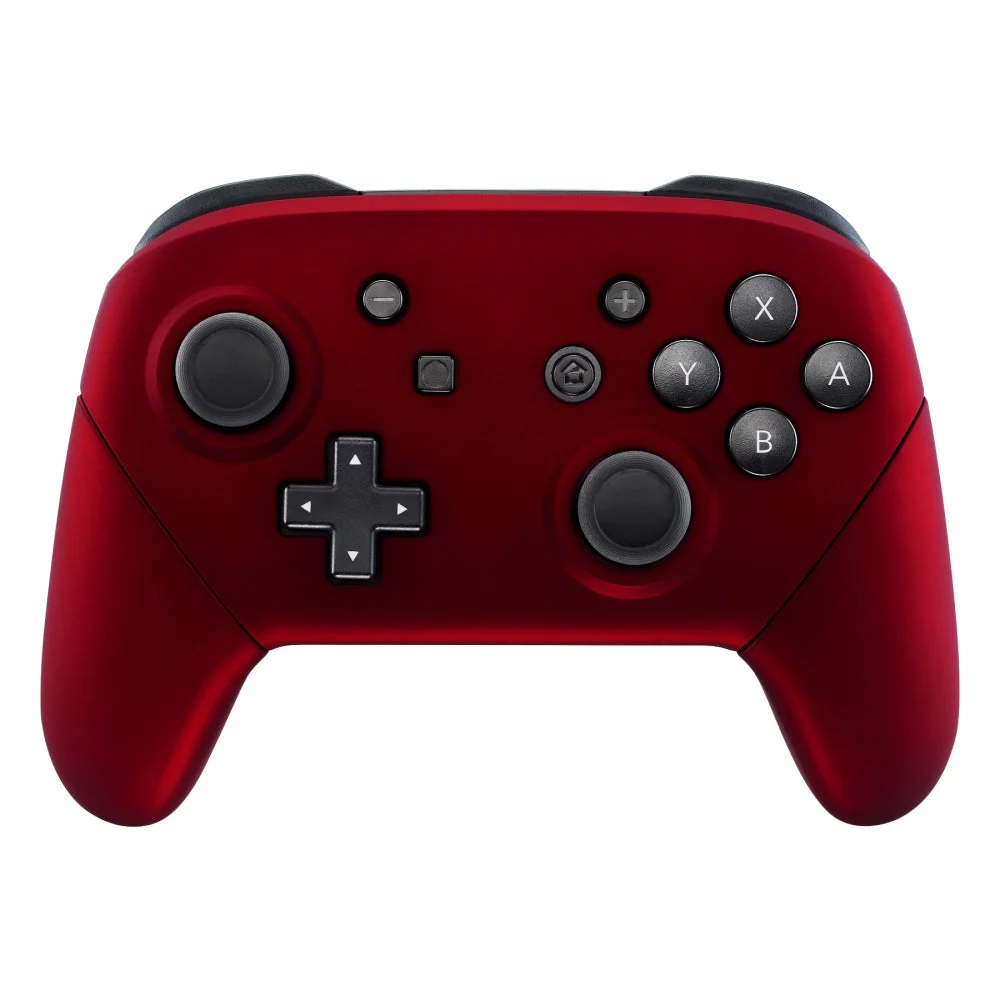 eXtremeRate Replacement Full Set Shell Faceplate Backplate Handles for Nintendo Switch Pro - Scarlet Red - Image 3
