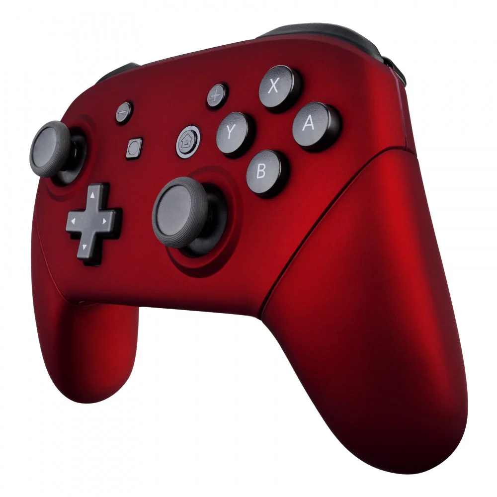 eXtremeRate Replacement Full Set Shell Faceplate Backplate Handles for Nintendo Switch Pro - Scarlet Red - Image 4