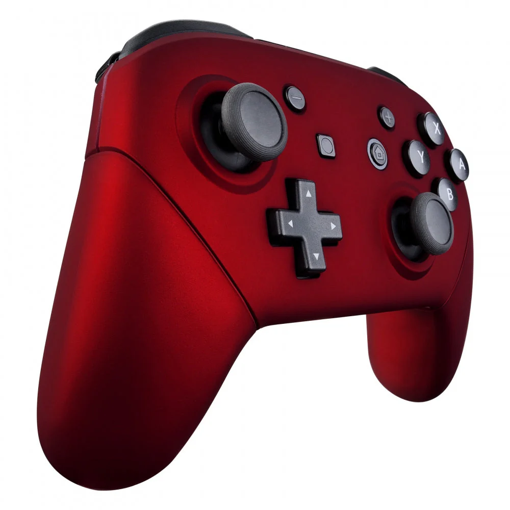 eXtremeRate Replacement Full Set Shell Faceplate Backplate Handles for Nintendo Switch Pro - Scarlet Red - Image 5