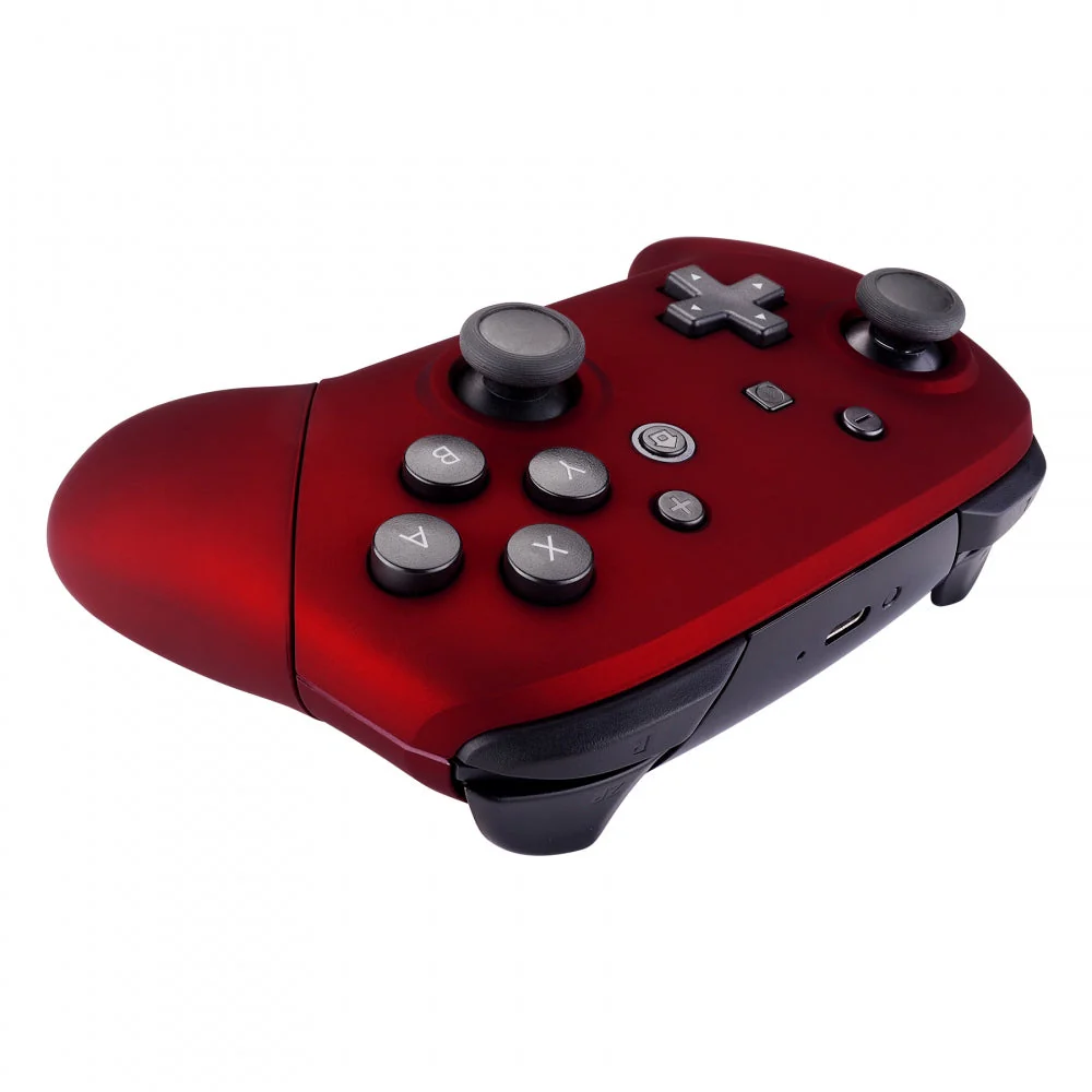 eXtremeRate Replacement Full Set Shell Faceplate Backplate Handles for Nintendo Switch Pro - Scarlet Red - Image 6