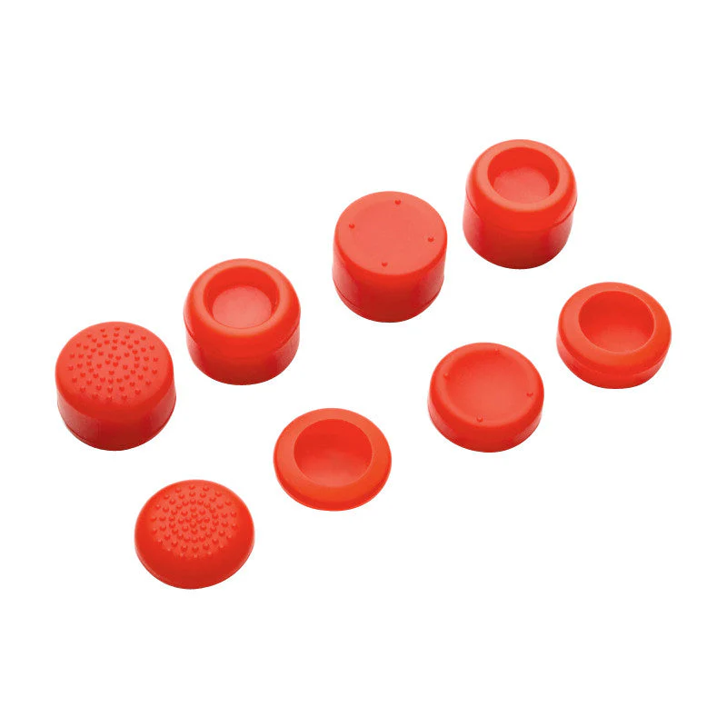 eXtremeRate 8 Pcs/Set Silicone Rubber Precision Platporm Raised Analog Sticks Thumb Grips for PS4 Slim Pro Controller - Red - Image 4