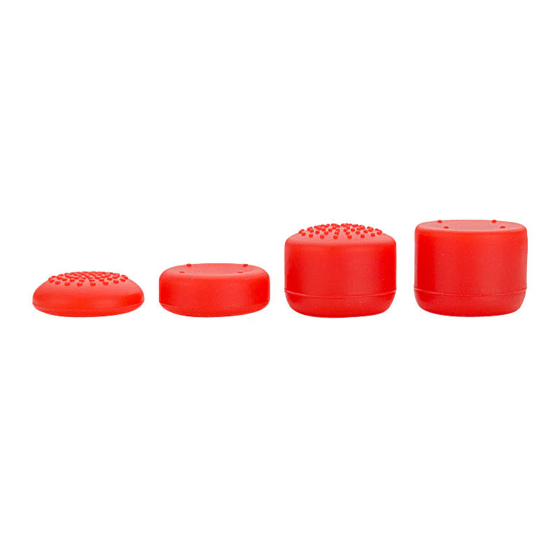 eXtremeRate 8 Pcs/Set Silicone Rubber Precision Platporm Raised Analog Sticks Thumb Grips for PS4 Slim Pro Controller - Red - Image 5