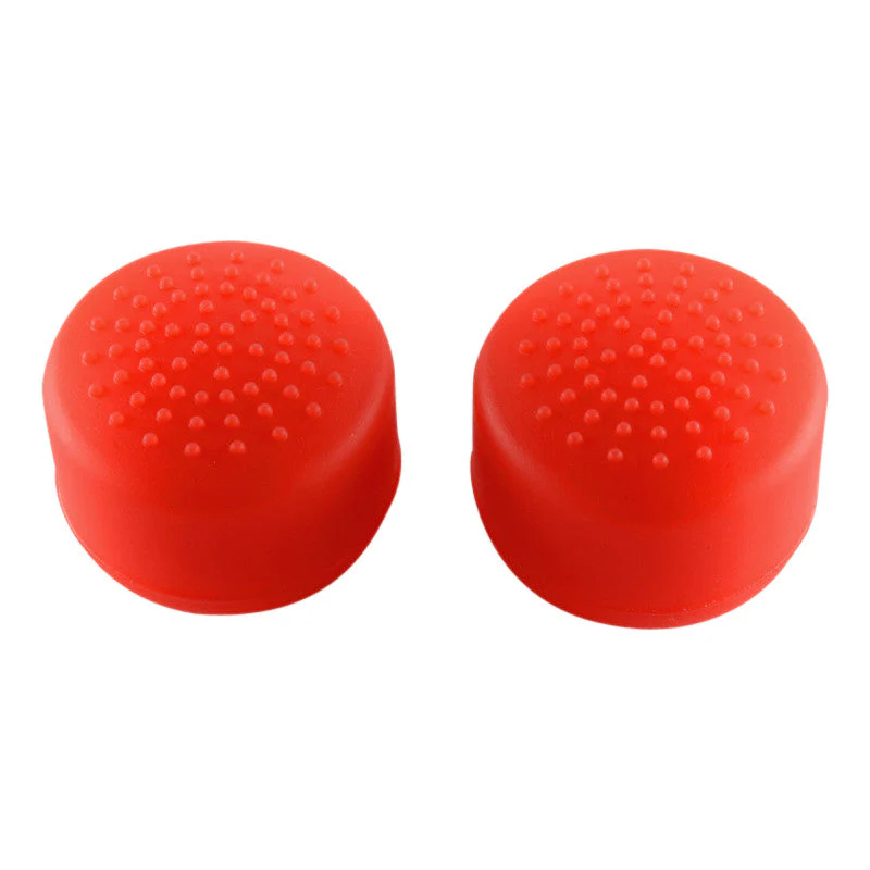 eXtremeRate 8 Pcs/Set Silicone Rubber Precision Platporm Raised Analog Sticks Thumb Grips for PS4 Slim Pro Controller - Red - Image 6