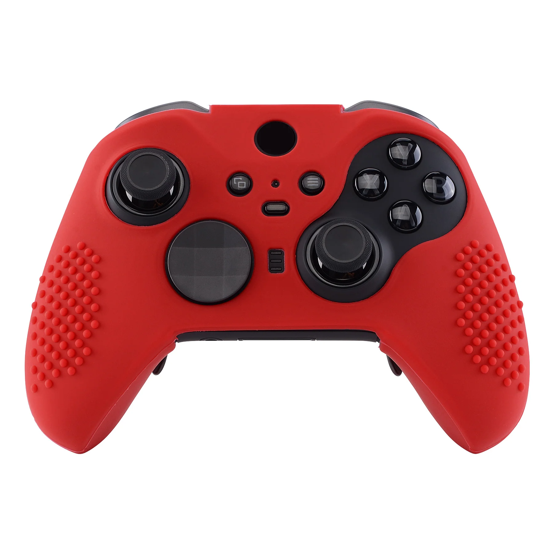 eXtremeRate PlayVital Protective Anti-Slip Silicone Case with Thumb Grips Caps for Xbox One Elite Series 2 & Elite 2 Core Controller - Red - Image 4