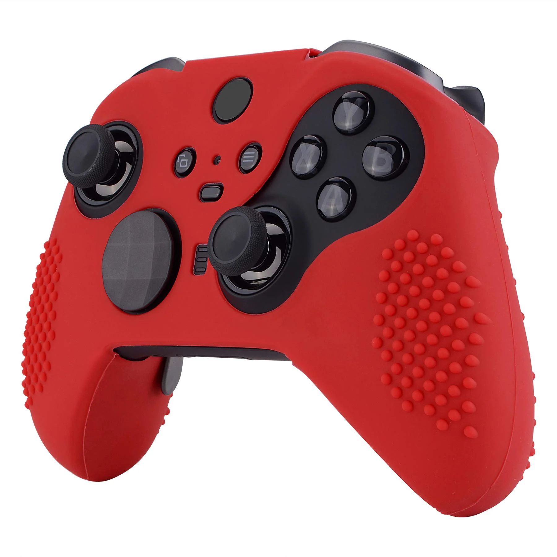 eXtremeRate PlayVital Protective Anti-Slip Silicone Case with Thumb Grips Caps for Xbox One Elite Series 2 & Elite 2 Core Controller - Red - Image 5