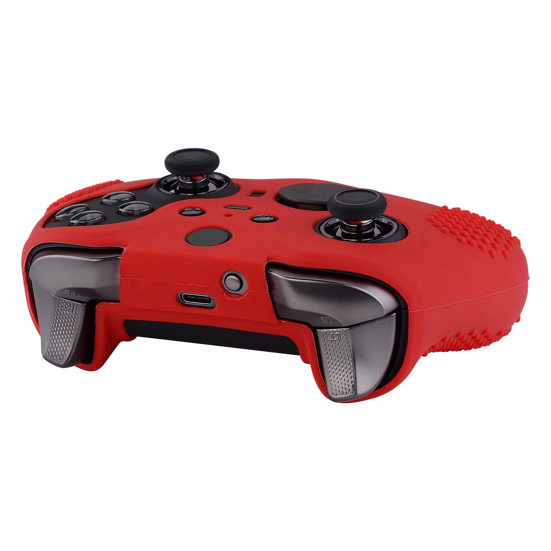 eXtremeRate PlayVital Protective Anti-Slip Silicone Case with Thumb Grips Caps for Xbox One Elite Series 2 & Elite 2 Core Controller - Red - Image 8