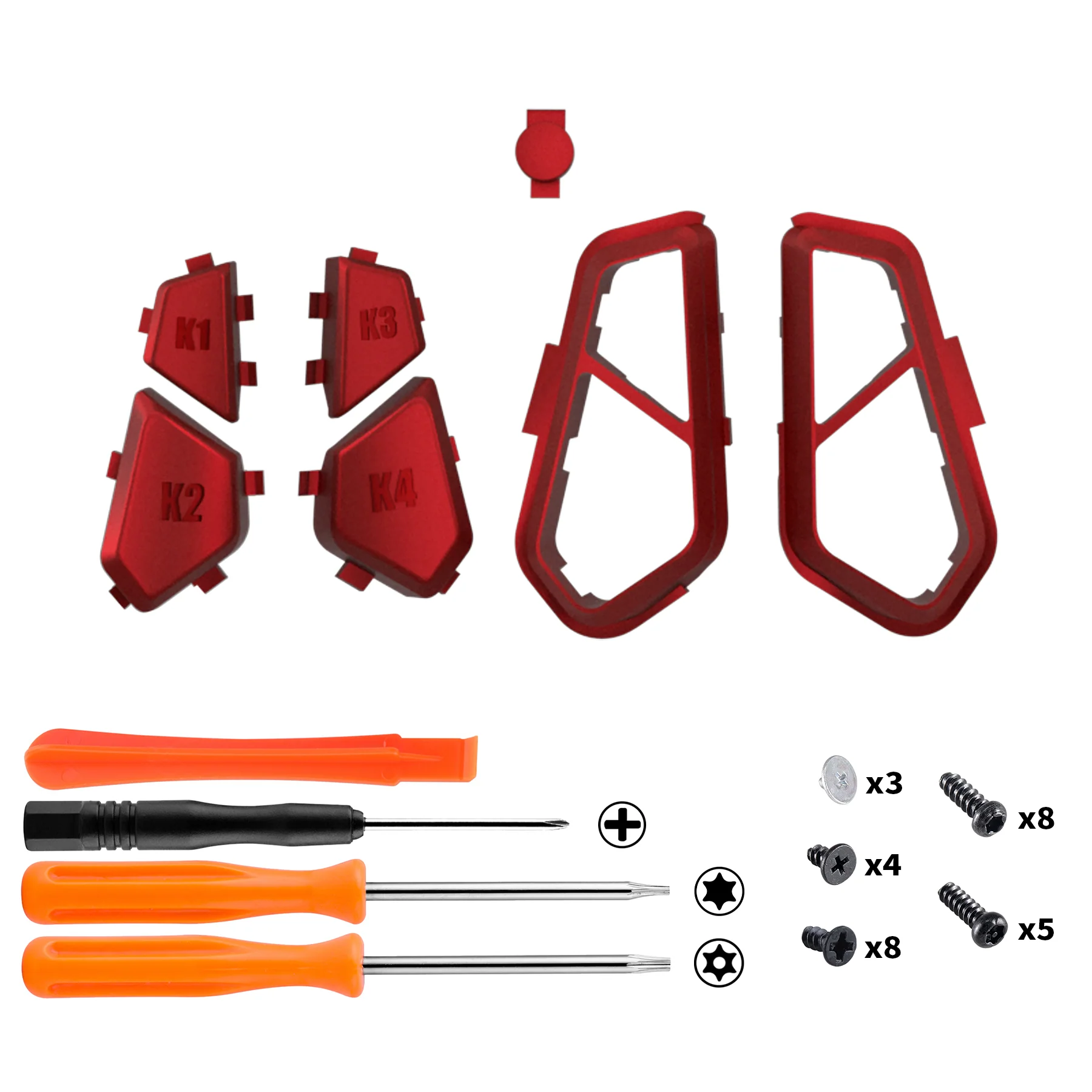 eXtremeRate Redesigned K1 K2 K3 K4 Back Buttons For eXtremerate VICTOR S/X Remap Kit, Compatible With Xbox One X/S & Xbox Series X/S Controller - Scarlet Red - Image 2