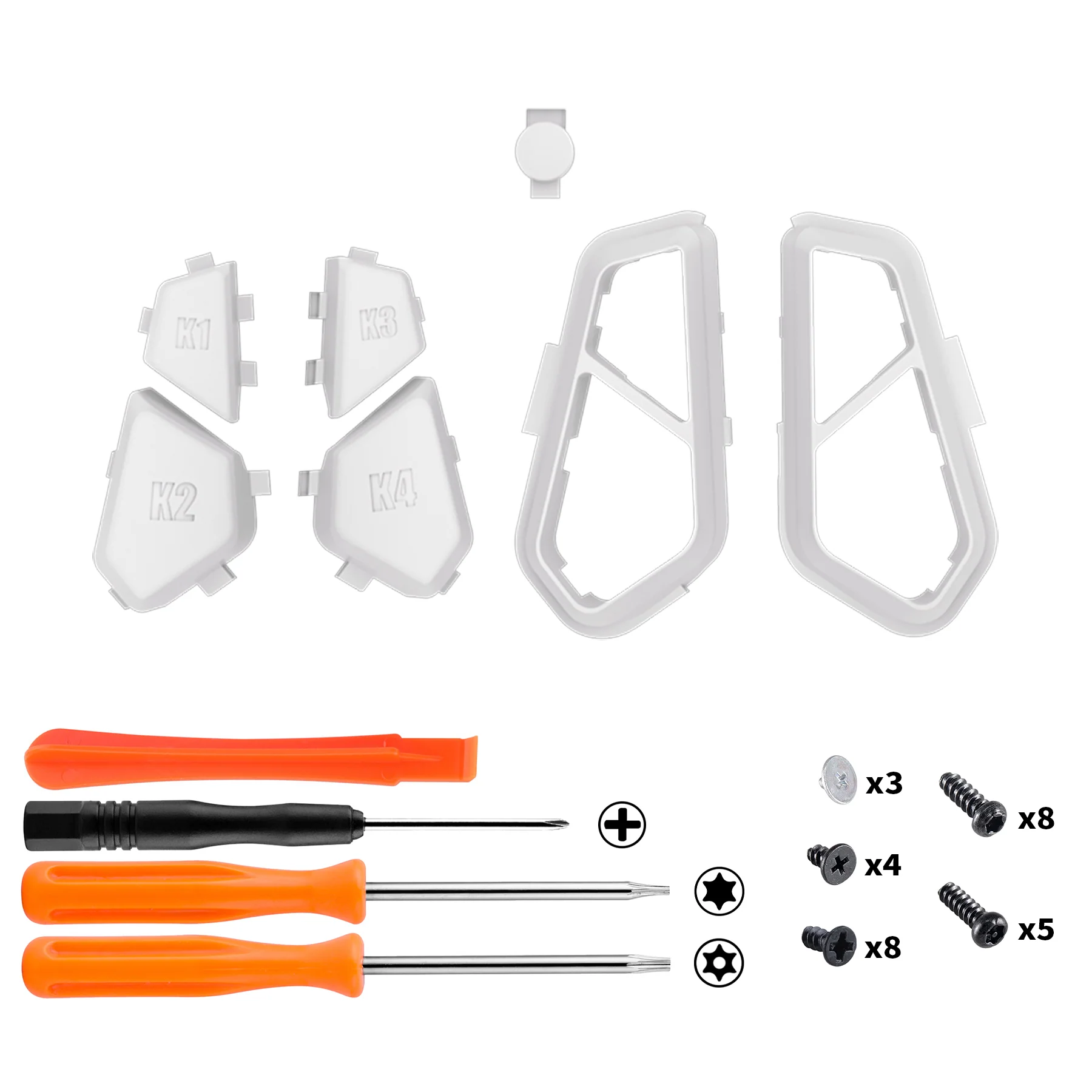 eXtremeRate Redesigned K1 K2 K3 K4 Back Buttons For eXtremerate VICTOR S/X Remap Kit, Compatible With Xbox One X/S & Xbox Series X/S Controller - White - Image 2