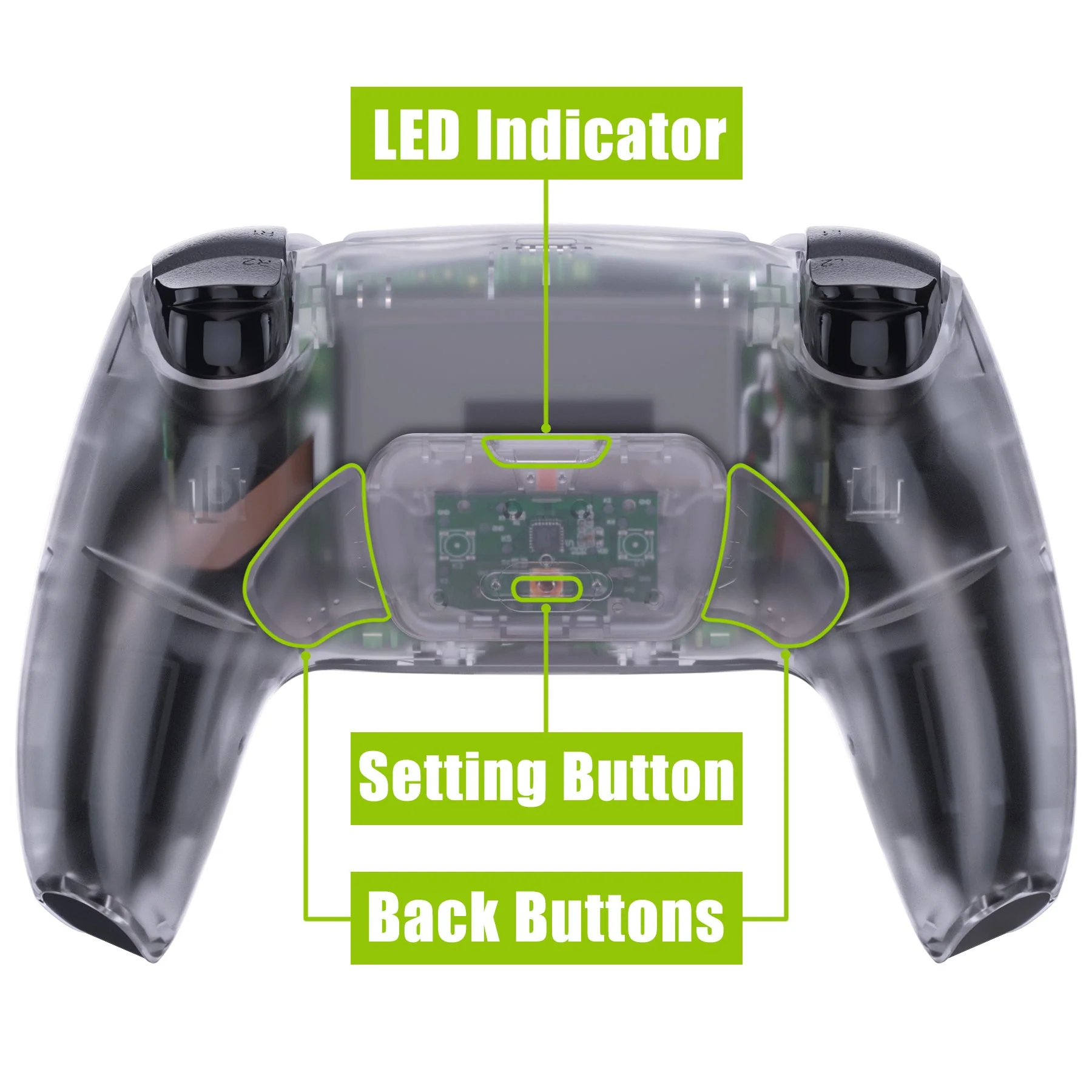 eXtremeRate Remappable Rise 2.0 Remap Kit for PS5 Controller BDM-010 & BDM-020 - Clear Back - Image 5