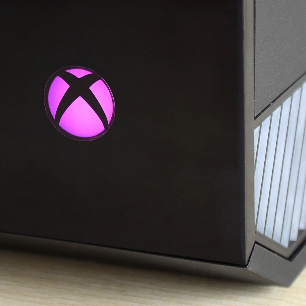 eXtremeRate 5pcs Removable Logo Power Button LED Sticker Decal for Xbox One Console - Pink - Image 2
